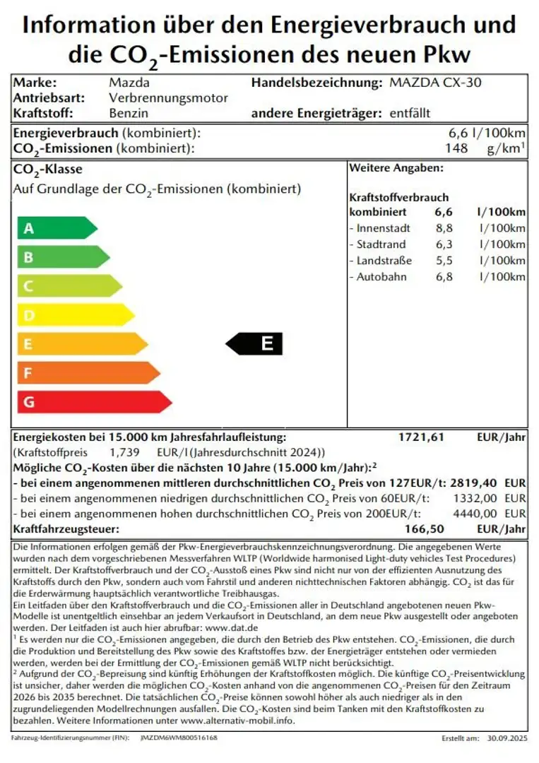 Mazda CX-30 Benzin Automatik Homura Voll-LED Licht Navi Kamera Gris - 2
