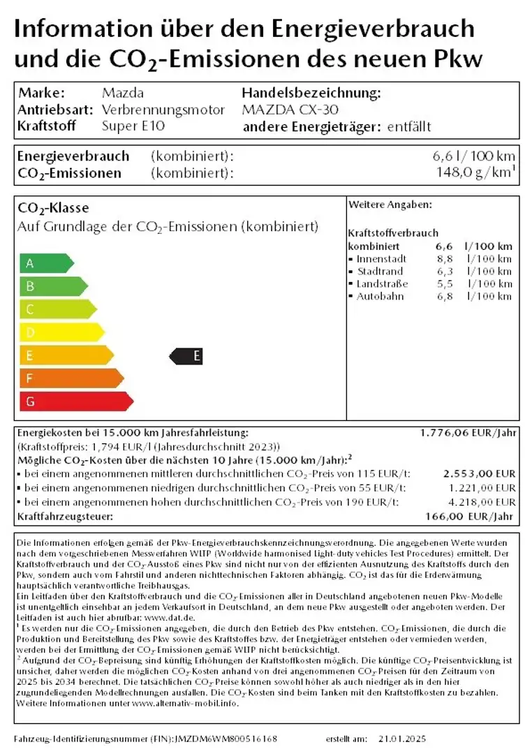 Mazda CX-30 Benzin Automatik Homura Voll-LED Licht Navi Kamera Grijs - 2