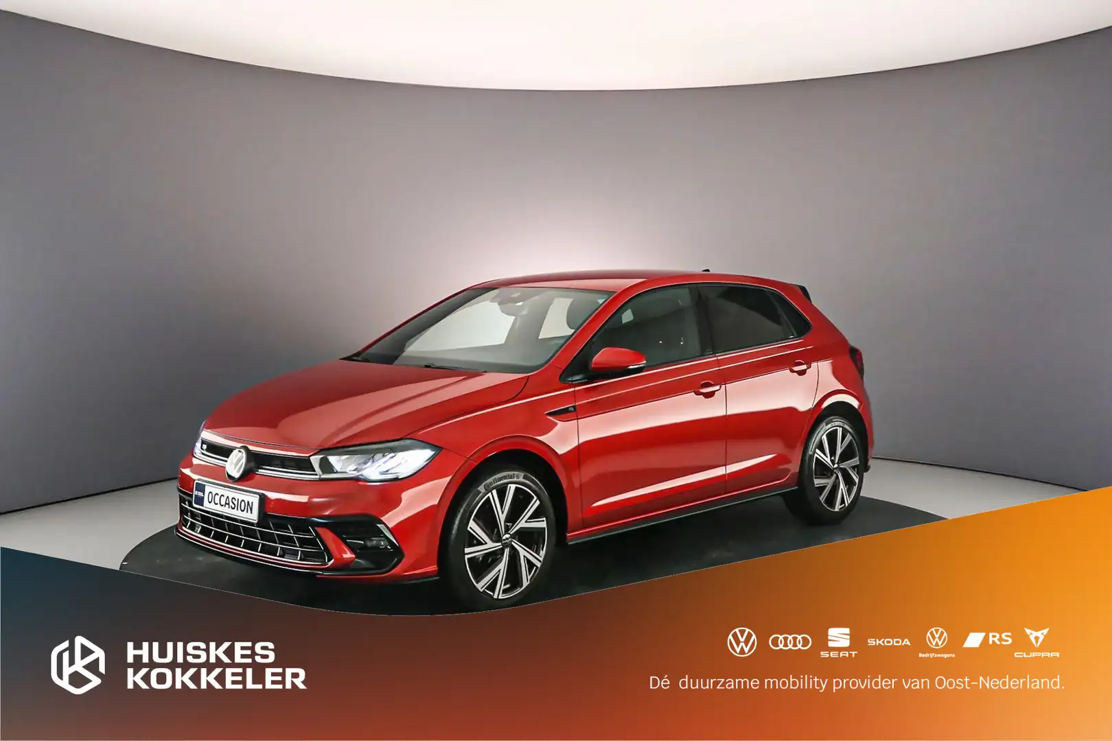Volkswagen Polo R-Line 1.0 TSI 95pk DSG Automaat Achteruitrijcamer Rouge - 1