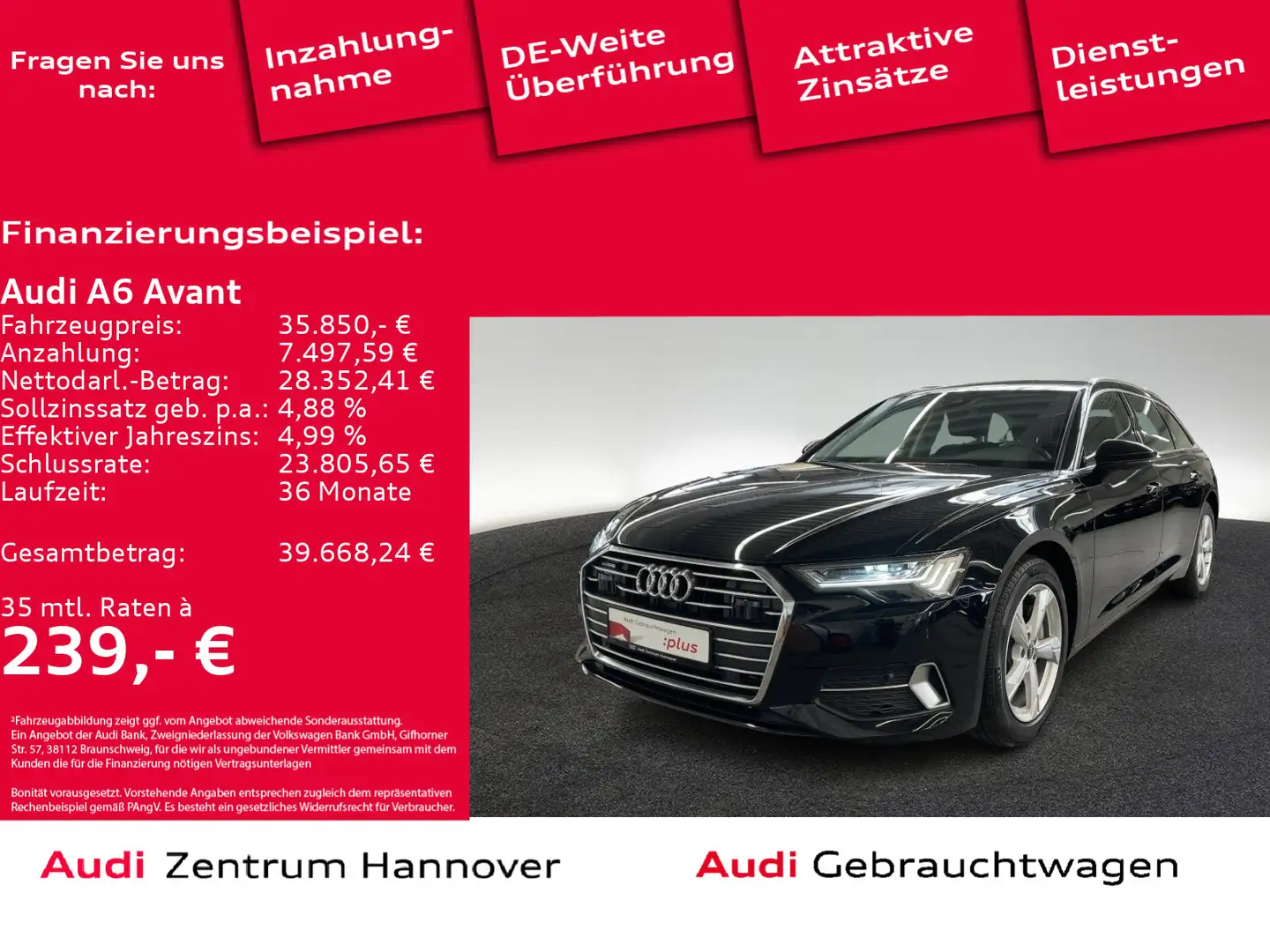 Audi A6 sport 45 TFSI quattro HD Matrix B&O AHK Noir - 1