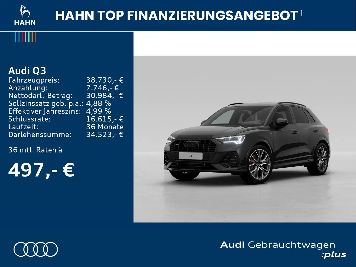 Audi Q3 40TDI quatt S-trc S-line Matrix AHK SONOS CAM Schwarz - 2