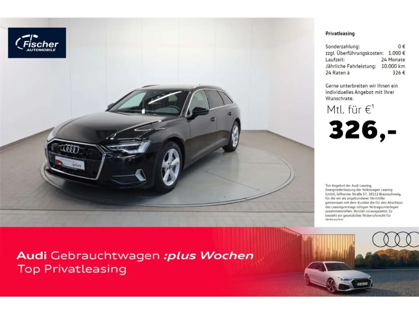 Audi A6 Avant 40TDI quattro advanced AHK/Leder/P-Dach Schwarz - 1
