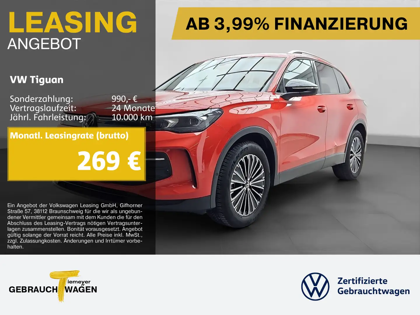 Volkswagen Tiguan 1.5 eTSI DSG GOAL MATRIX 360 AHK Rot - 1