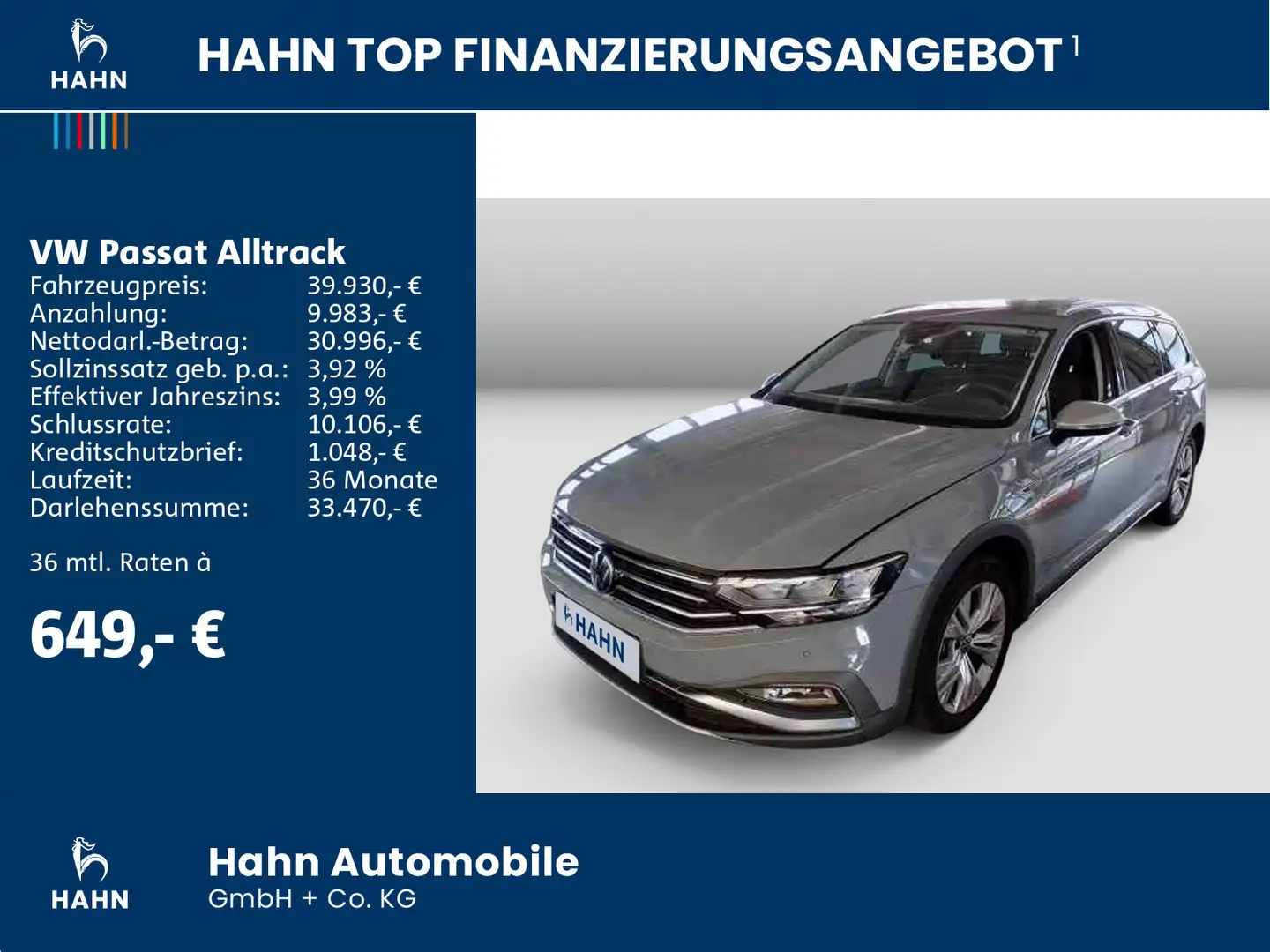 Volkswagen Passat Alltrack 2.0TDI DSG 4Mo AHK ACC HUD Navi Grau - 2