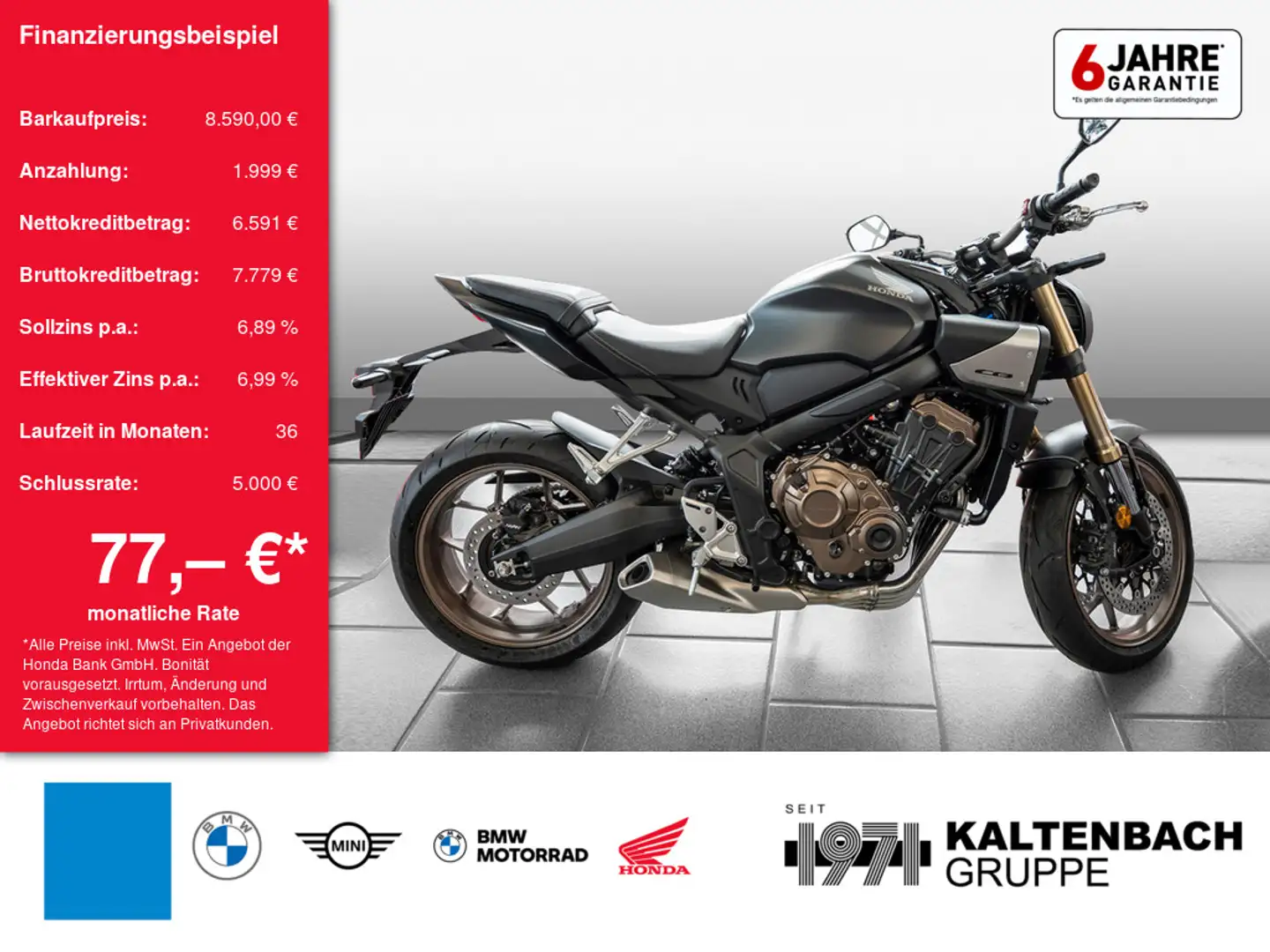 Honda CB 650 R Zwart - 1