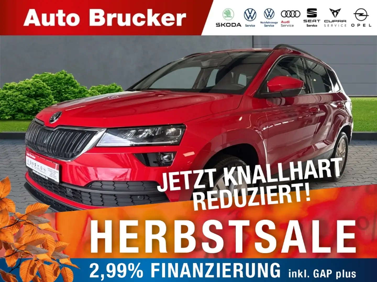 Skoda Karoq Style 4x4 2.0 TDI+Anhängerkupplung+Navi+Leder+Aluf Rot - 1