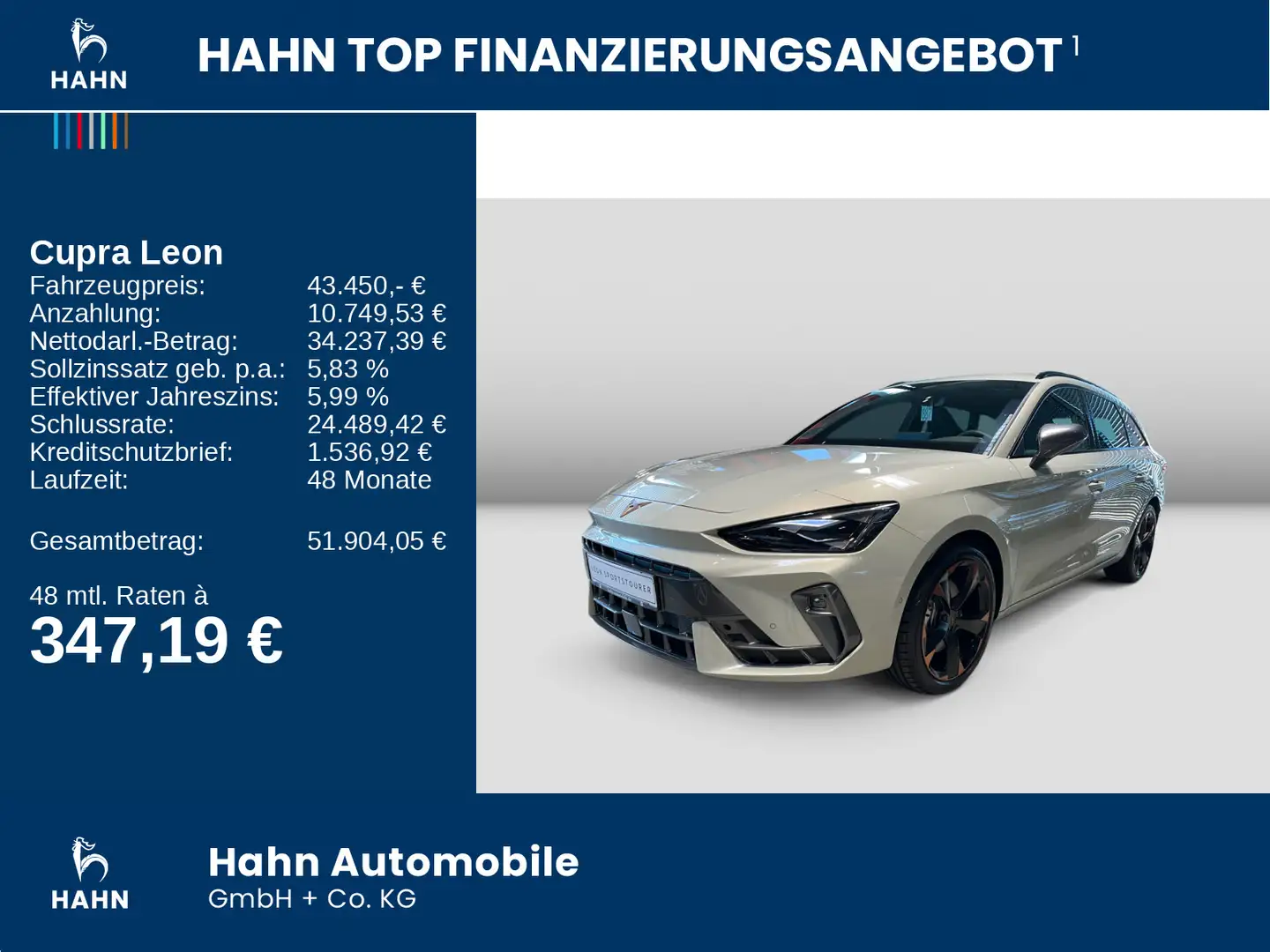 CUPRA Leon Sportstourer 2.0 TSI150 kW 204PS 4Drive AHK Grau - 2