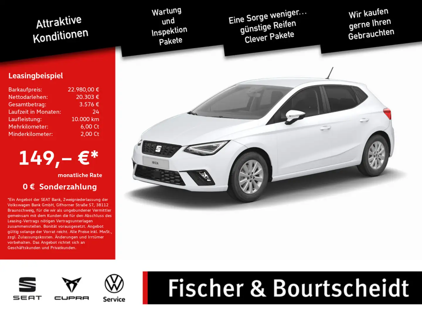 SEAT Ibiza 1.0 TSI Style SHZ NAVI ACC FACEL. LED Weiß - 1