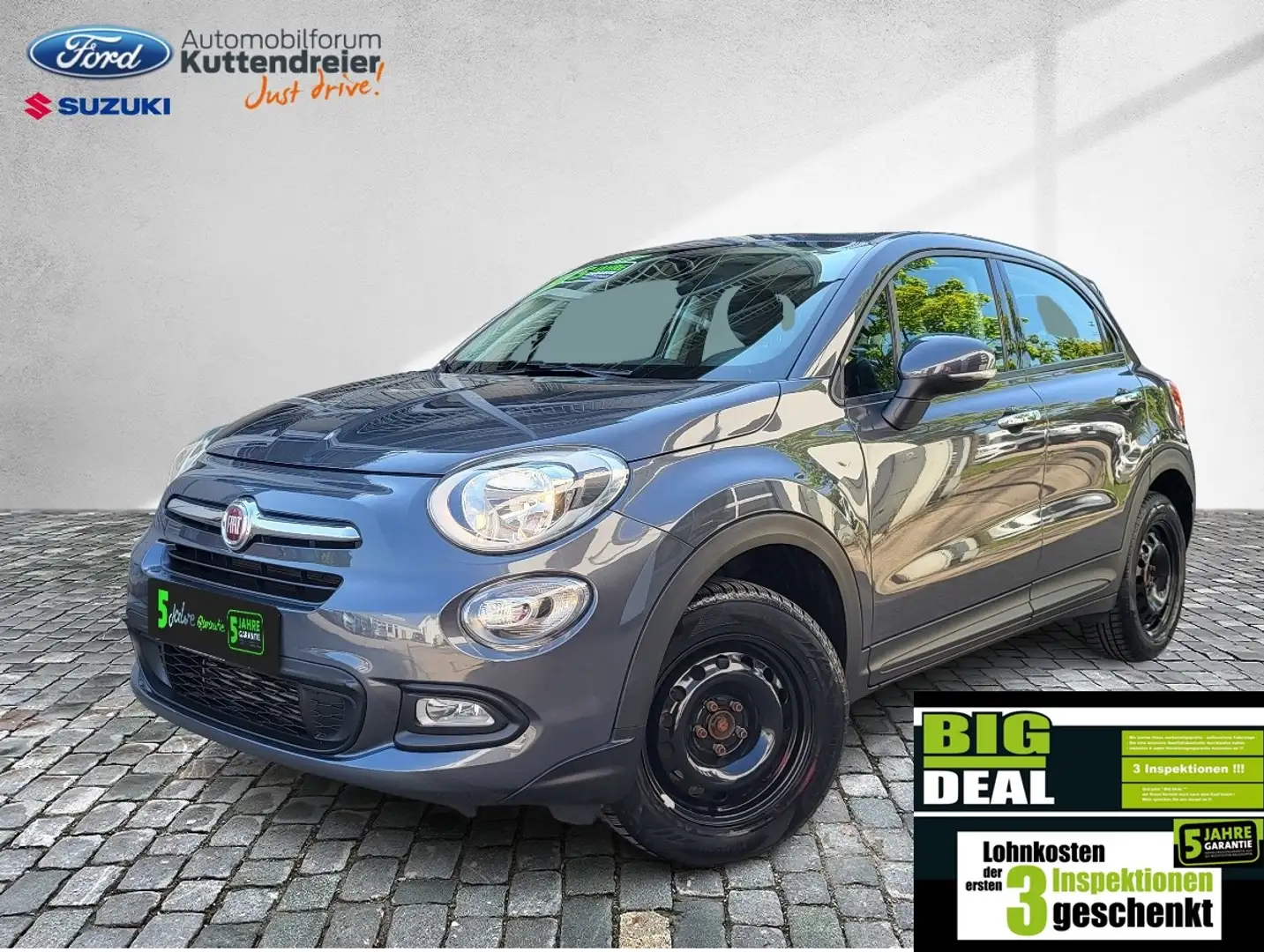 Fiat 500X MultiAir Pop Star Navi PDC Sitzheizung Autom Grijs - 1
