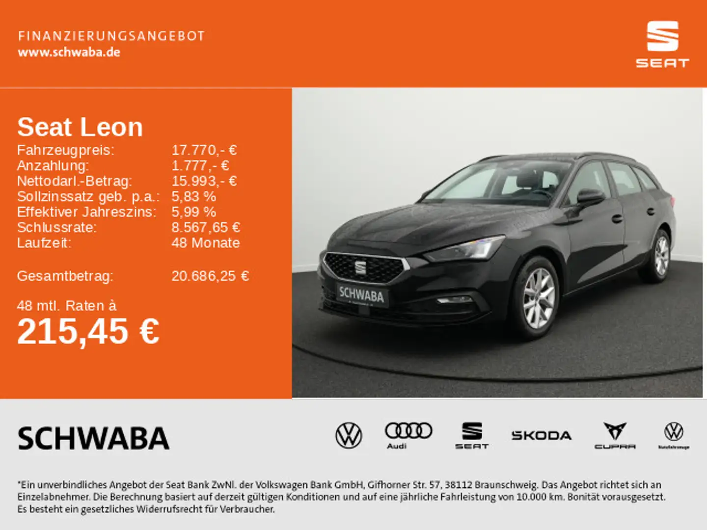 SEAT Leon Sportstourer Style1.5eTSI DSG LED*NAV*8fach Nero - 1