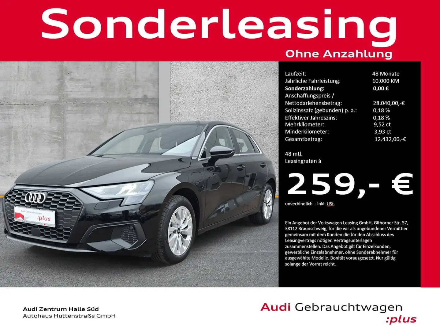 Audi A3 Sportback 40 TFSIe LED VIRTUAL NAVI+ KAMERA Noir - 1