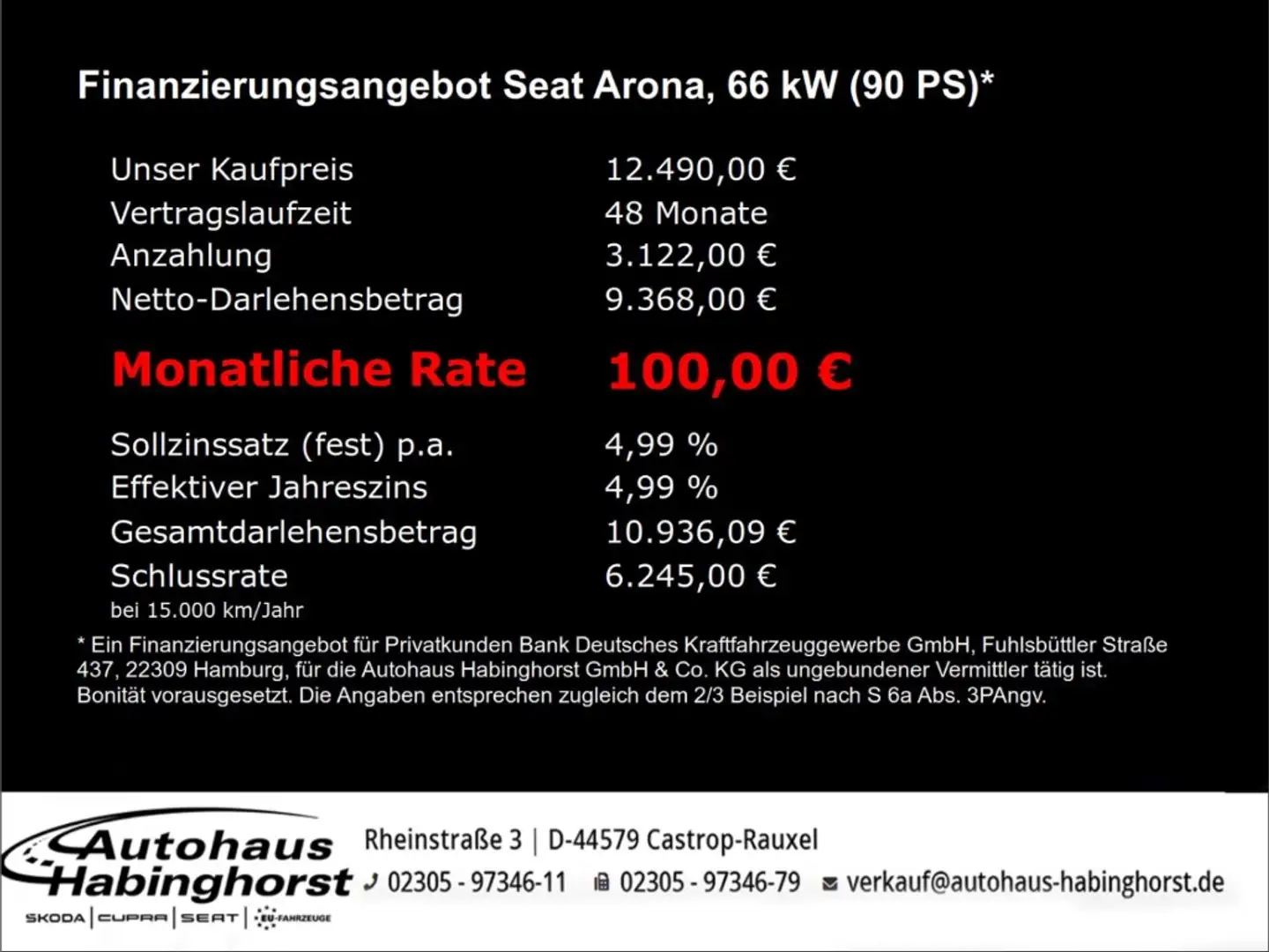 SEAT Arona 1.0 TGI Style Nav ACC PDC BT Shz FullLink 16Alu Schwarz - 2