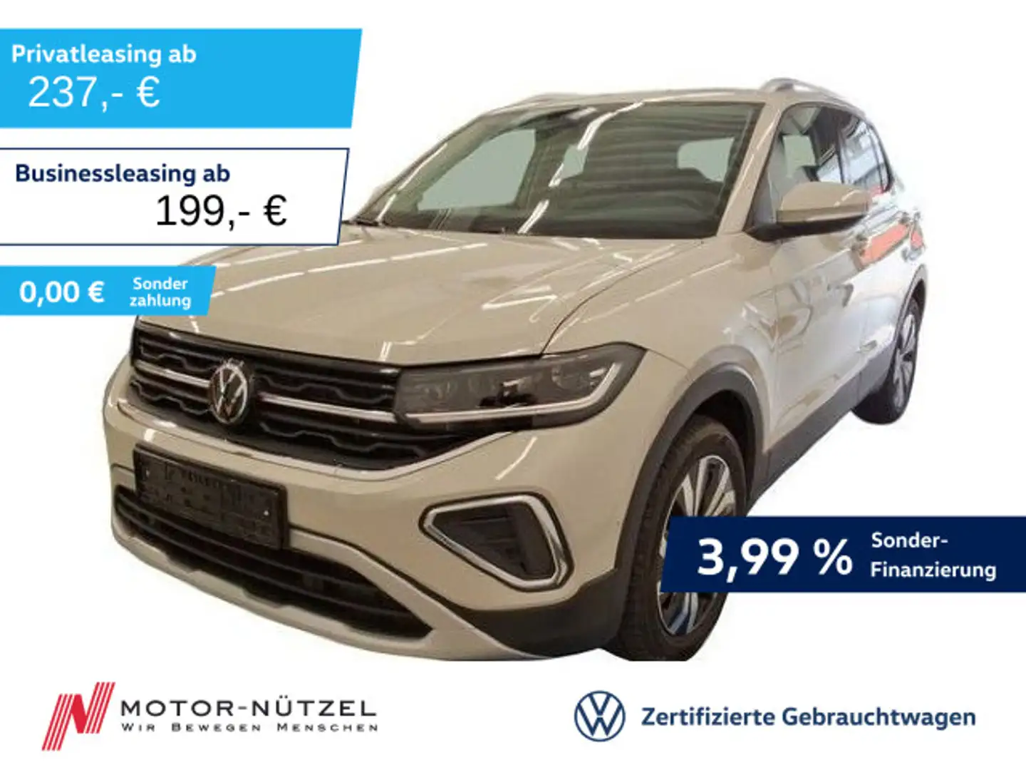 Volkswagen T-Cross 1.0 TSI STYLE 5JG+MATRIX+NAVI+ACC+DAB+VC Grijs - 1