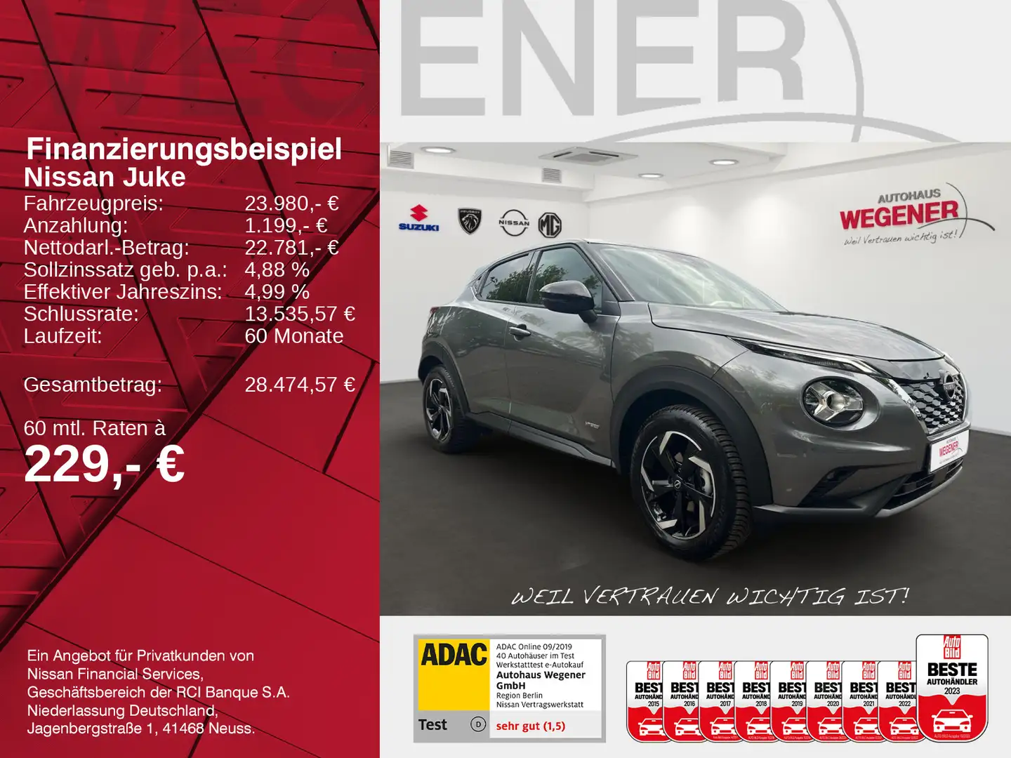 Nissan Juke JUKE 1.6 HYBRID 143 PS 4AMT N-CONNECTA NC Winter Grau - 2