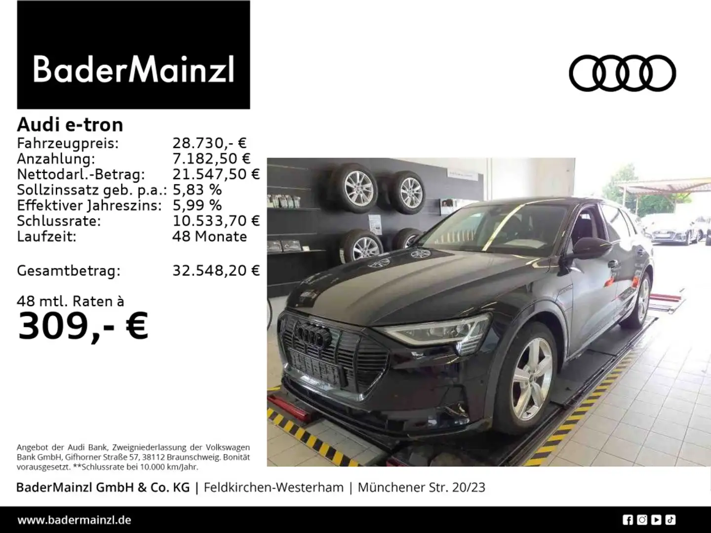 Audi e-tron 50 quattro AHK Navi SHZ Luft LED Virtual Schwarz - 1