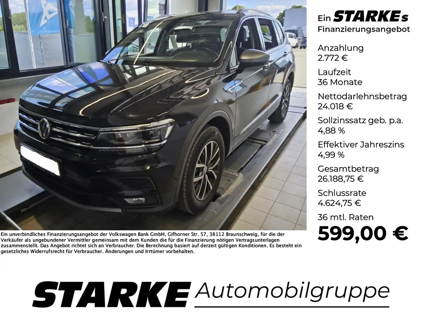 Volkswagen Tiguan Allspace 2.0 TDI DSG Comfortline Area View, LED, Vollled... Noir - 1
