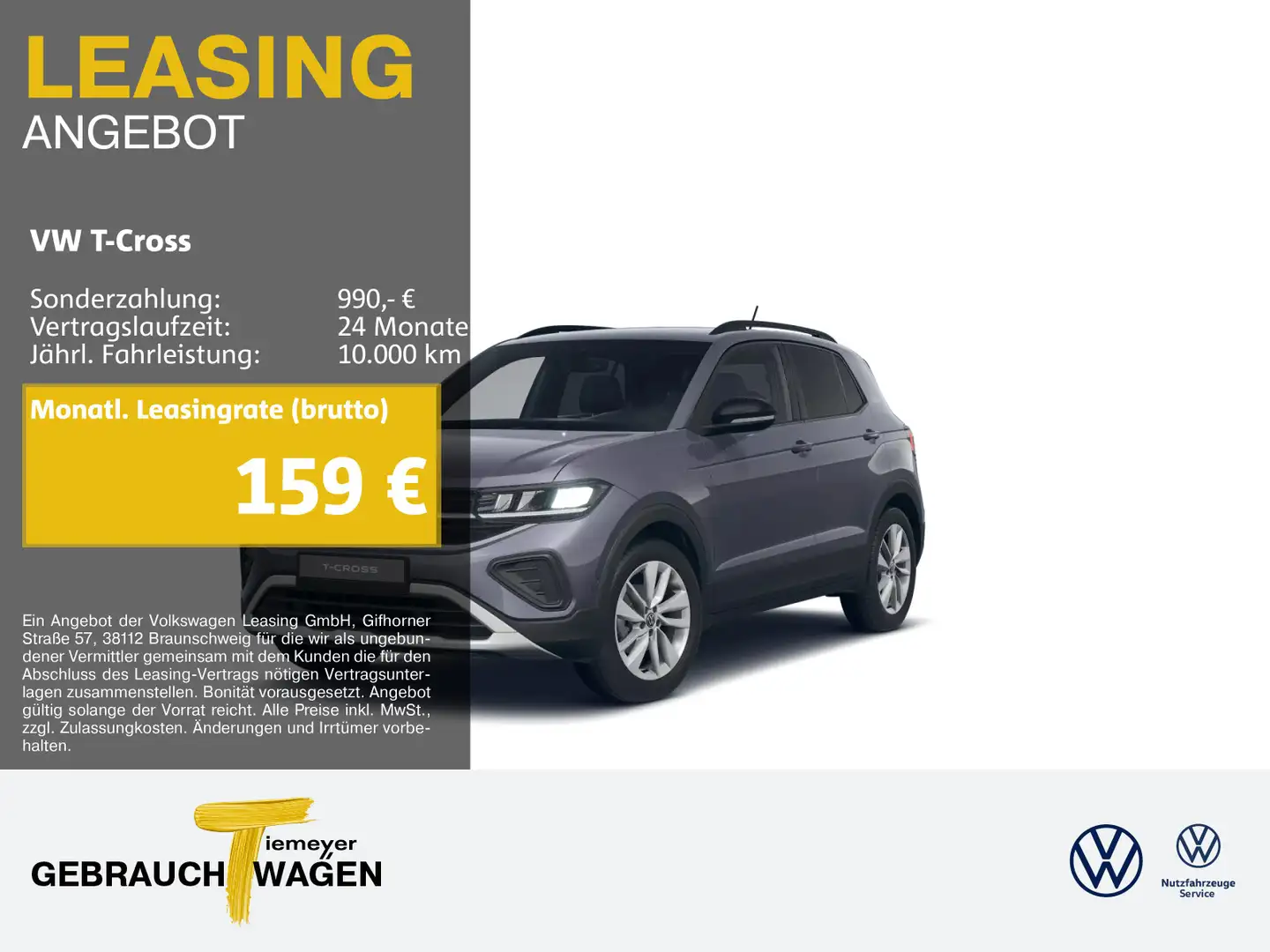 Volkswagen T-Cross 1.0 TSI DSG GOAL+ LM17 ASSIST AHK NAVI Grau - 1