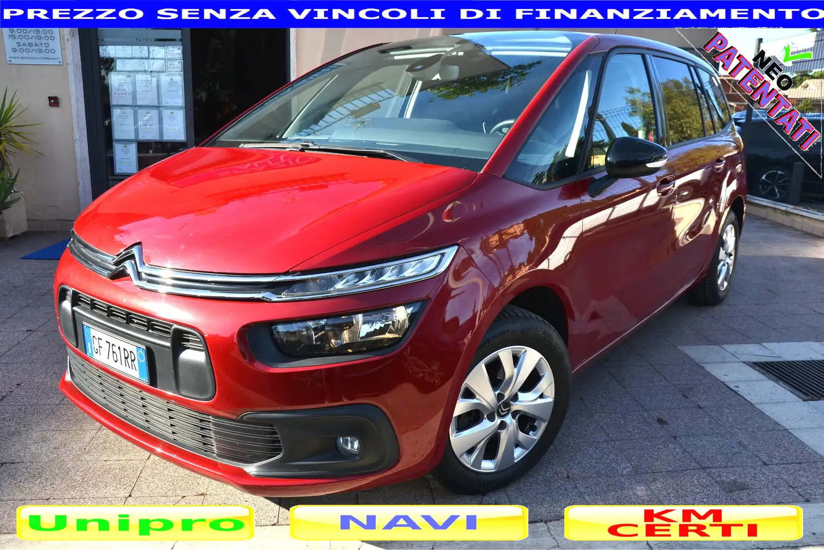 Citroen Grand C4 SpaceTourer 1.5 HDI 130CV AUTO.+LED+7P+NAVI+CRUISE+PDC+PRIVACY Rouge - 2