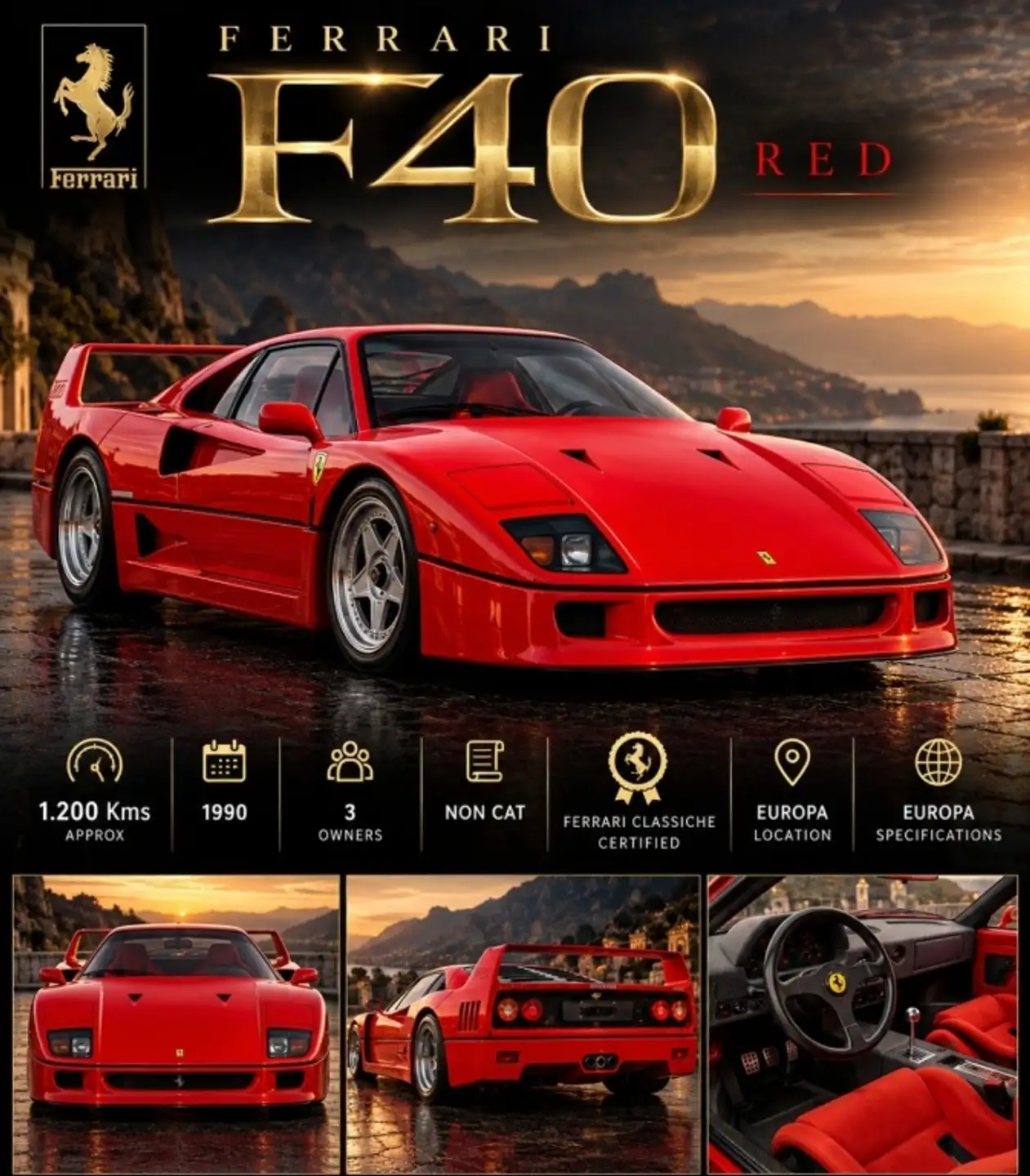 페라리 F40 1990 빨강