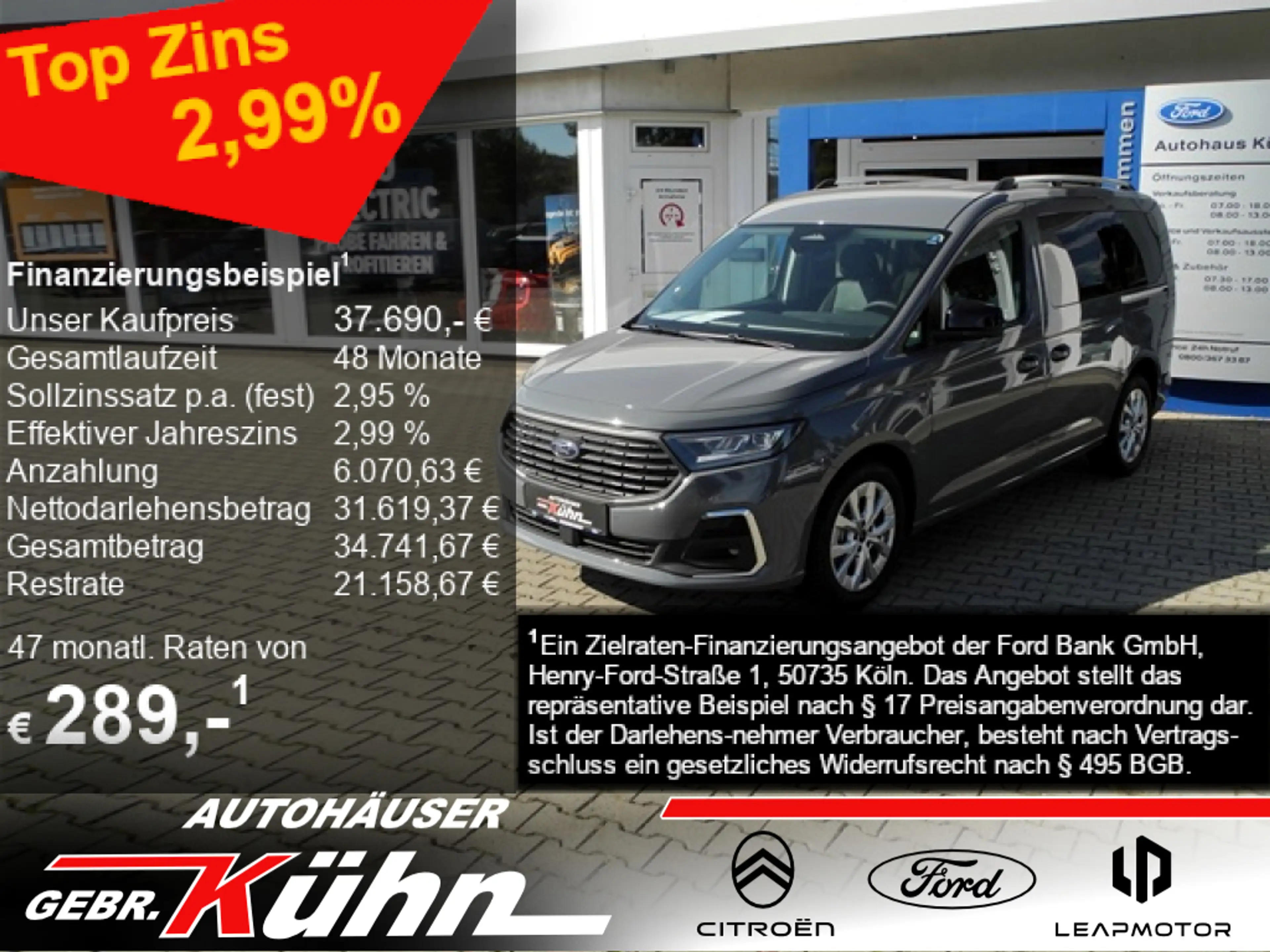 Ford Tourneo Connect Grand 1.5 Aut. TITANIUM - LED, AHK, Allw., Sitzh.