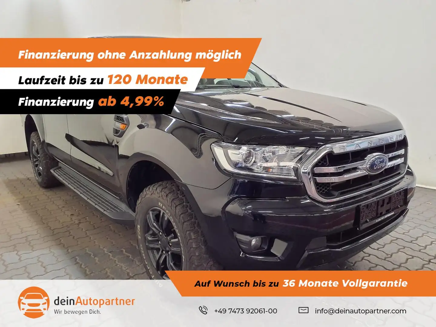 Ford Ranger XLT DoKa 4x4 KLIMA/AHK/LANE/PDC/SHZ Schwarz - 1