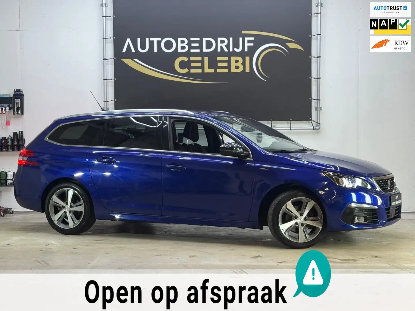 Peugeot 308 SW 1.2 PureTech GT-line 2018 BLAUW CARPLAY|DHOEK Blauw - 1
