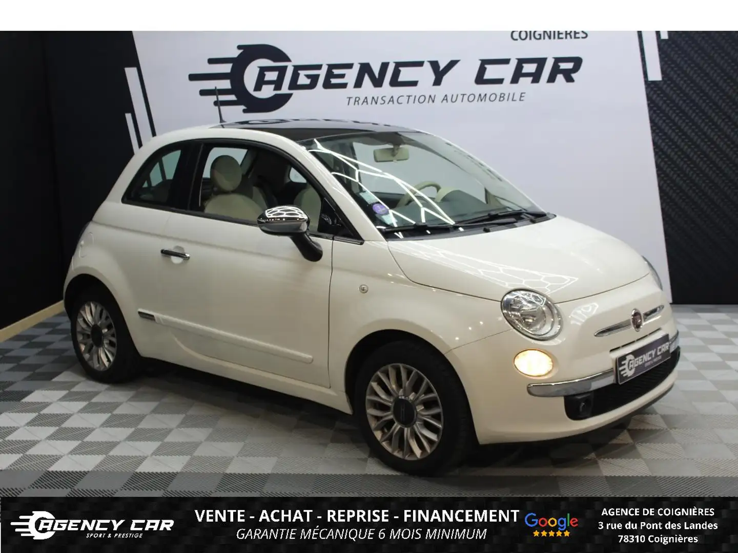 Fiat 500 Fiat 500 1.2i - 69  BERLINE Lounge PHASE 1 Blanc - 1