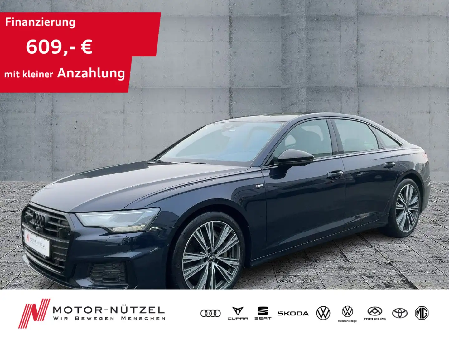 Audi A6 55 TFSI QU S-LINE LED+NAVI+HuD+360° Blau - 1