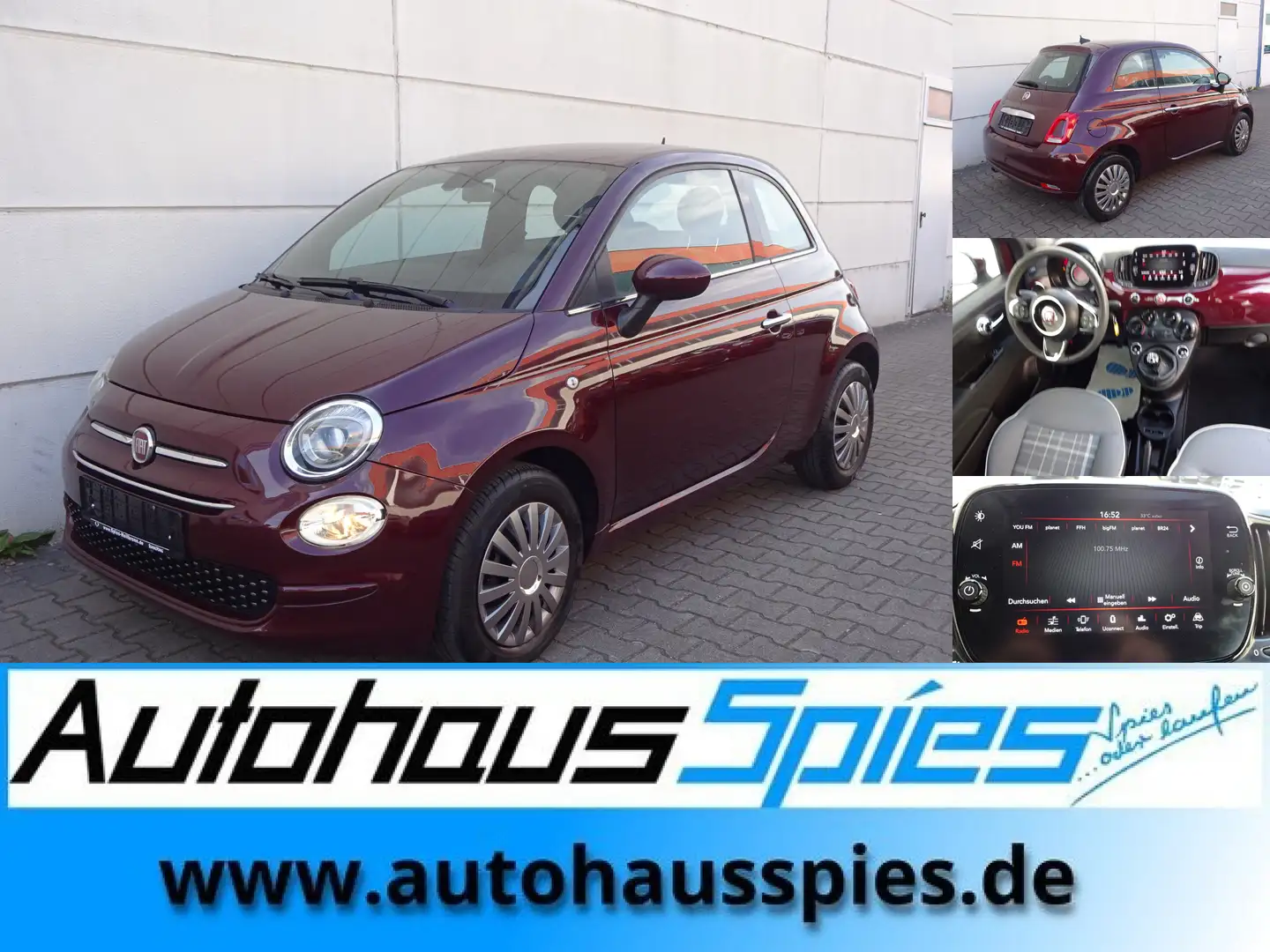 Fiat 500 1.2 8V Lounge Klima CarPlay AndAuto Tmat Bt Rot - 1
