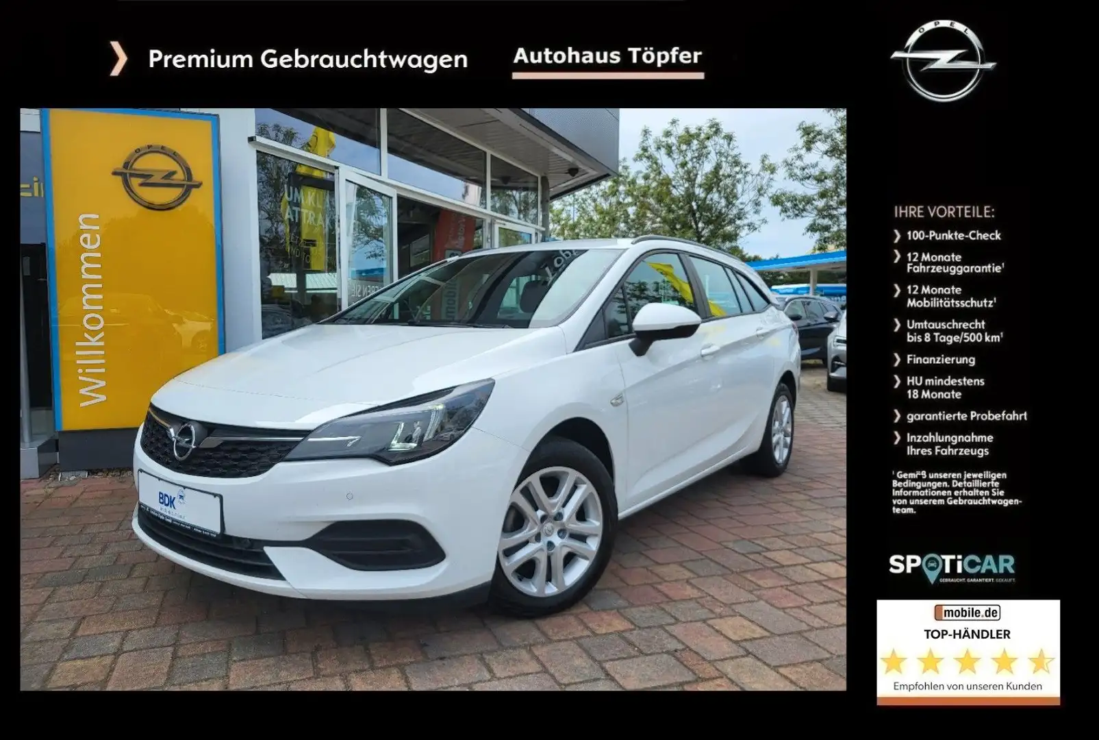 Opel Astra K ST Edition 1-Hand/LED-Licht/NaviApp/DAB Weiß - 1