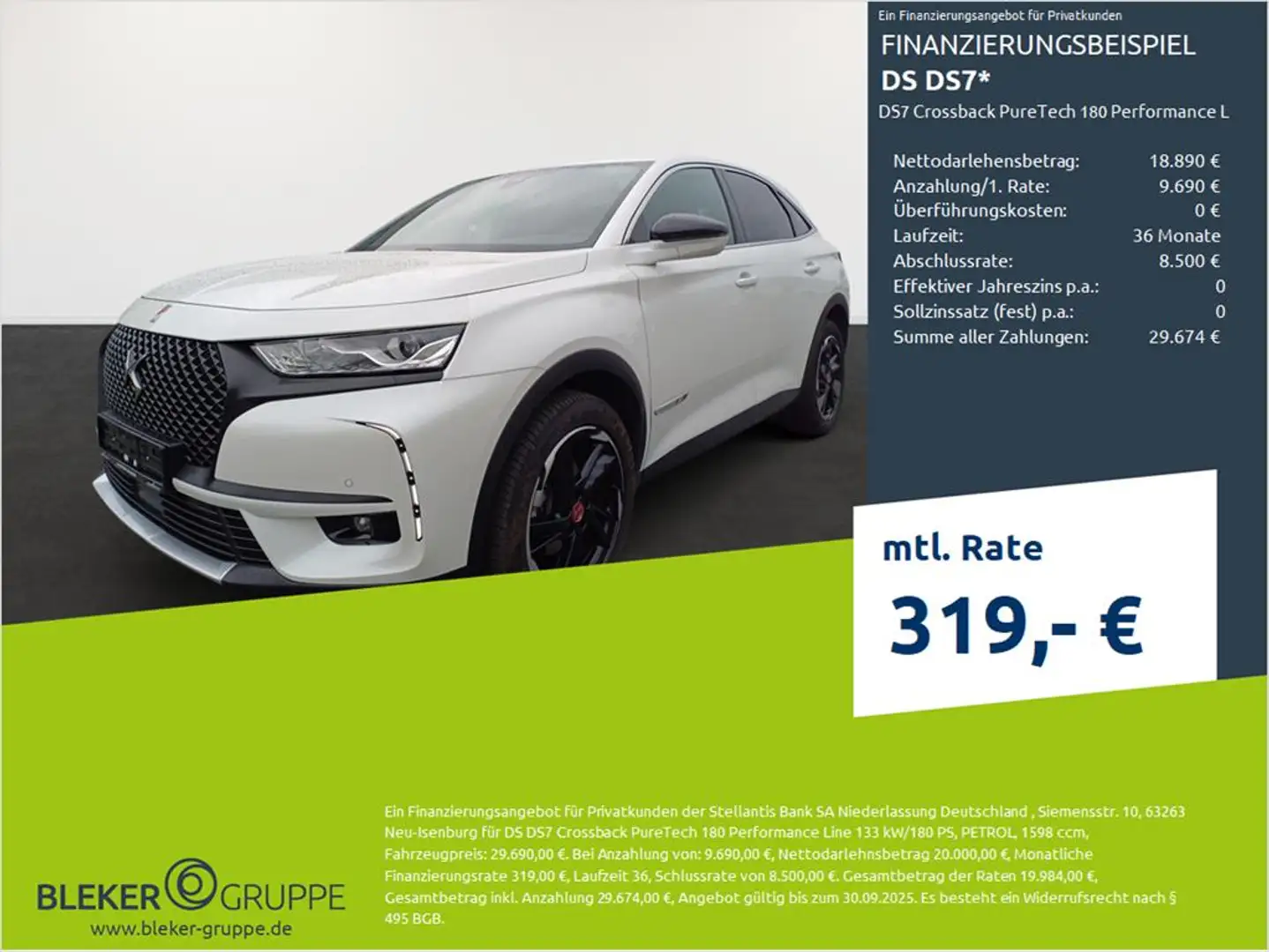 DS Automobiles DS 7 DS7 Crossback PureTech 180 Performance Line Blanc - 1