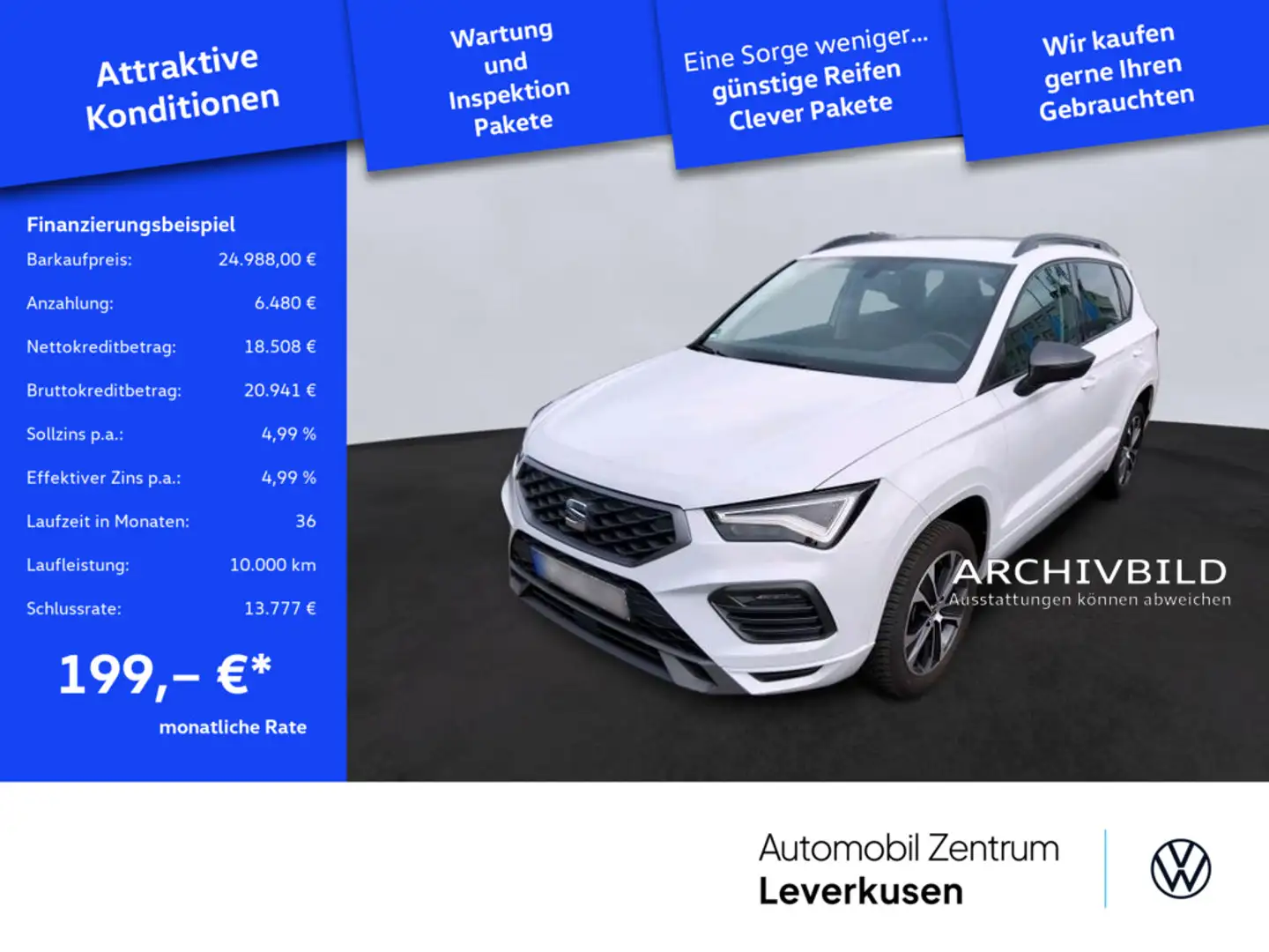 SEAT Ateca VIRT KAM LED PORT NAVI KLIMA PDC Schwarz - 1