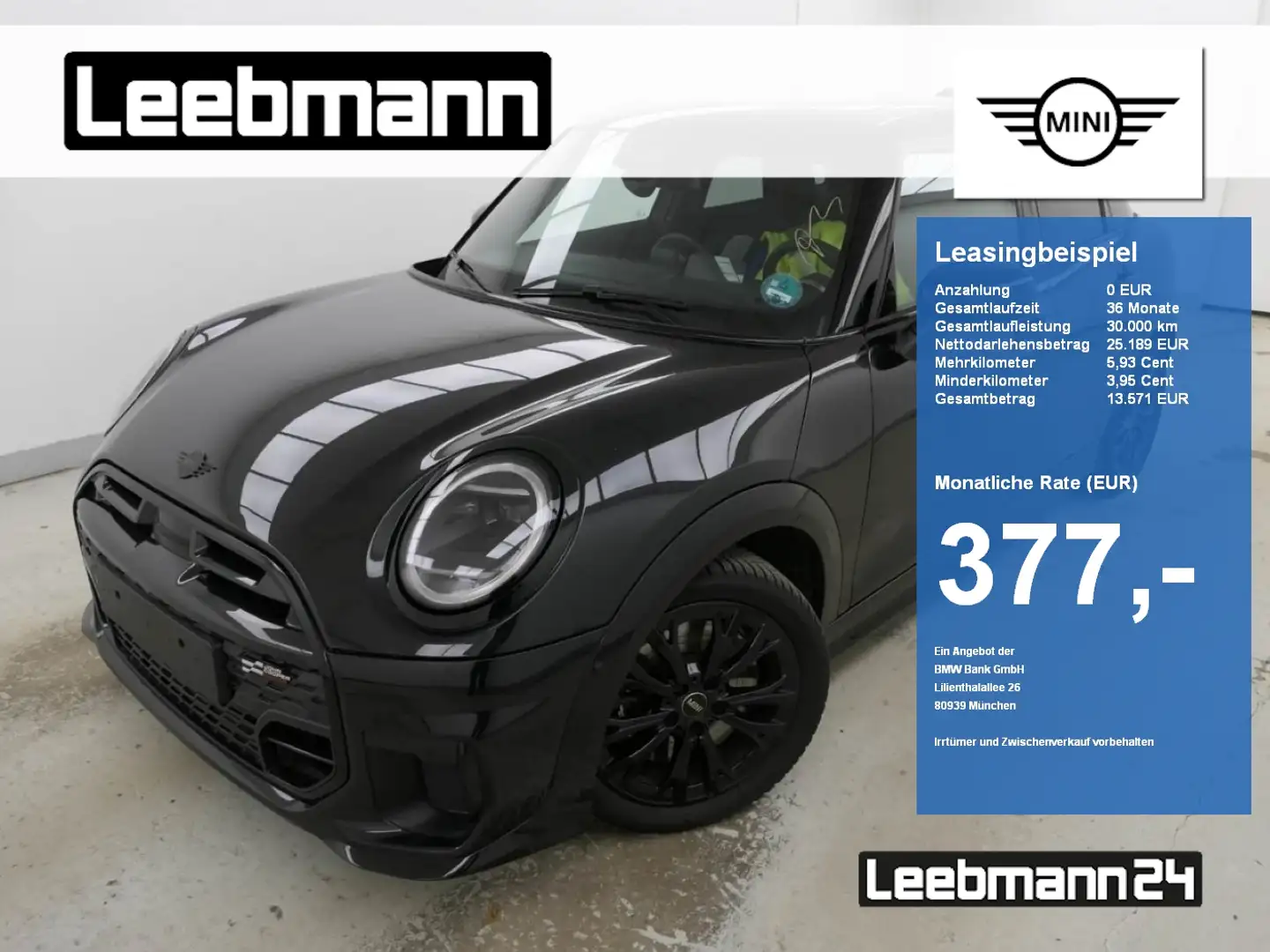 MINI Cooper C 5-Türer JCW-Trim Paket-M GARANTIE-10/29 Schwarz - 1