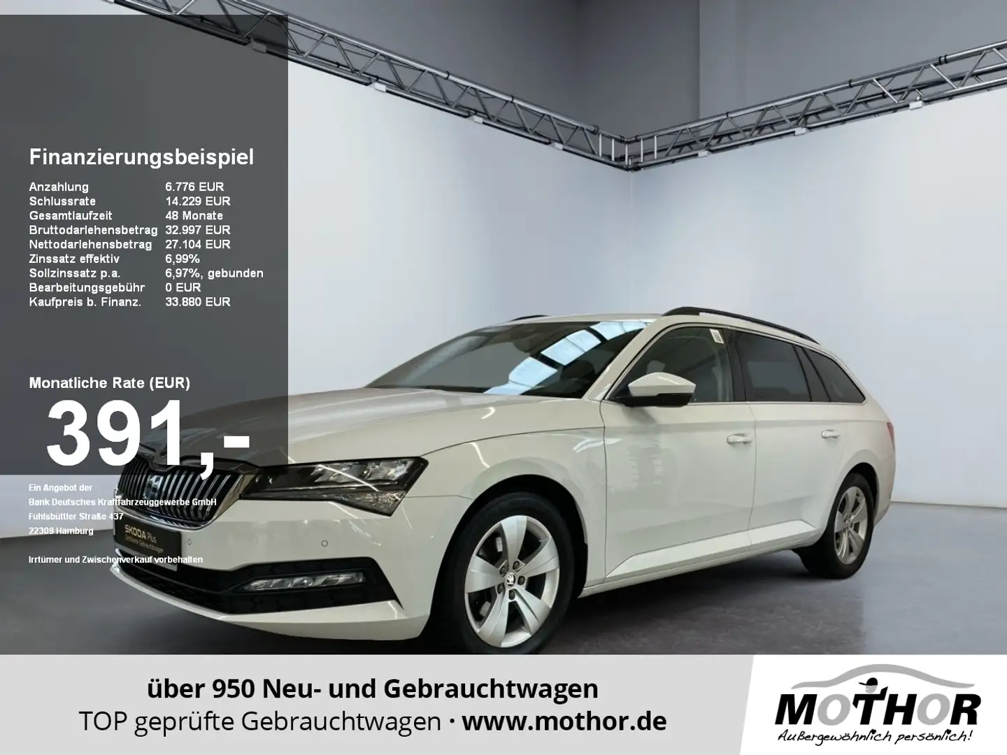 Skoda Superb Combi Ambition 2.0TDI DSG ACC LM SHZ NAVI Weiß - 1