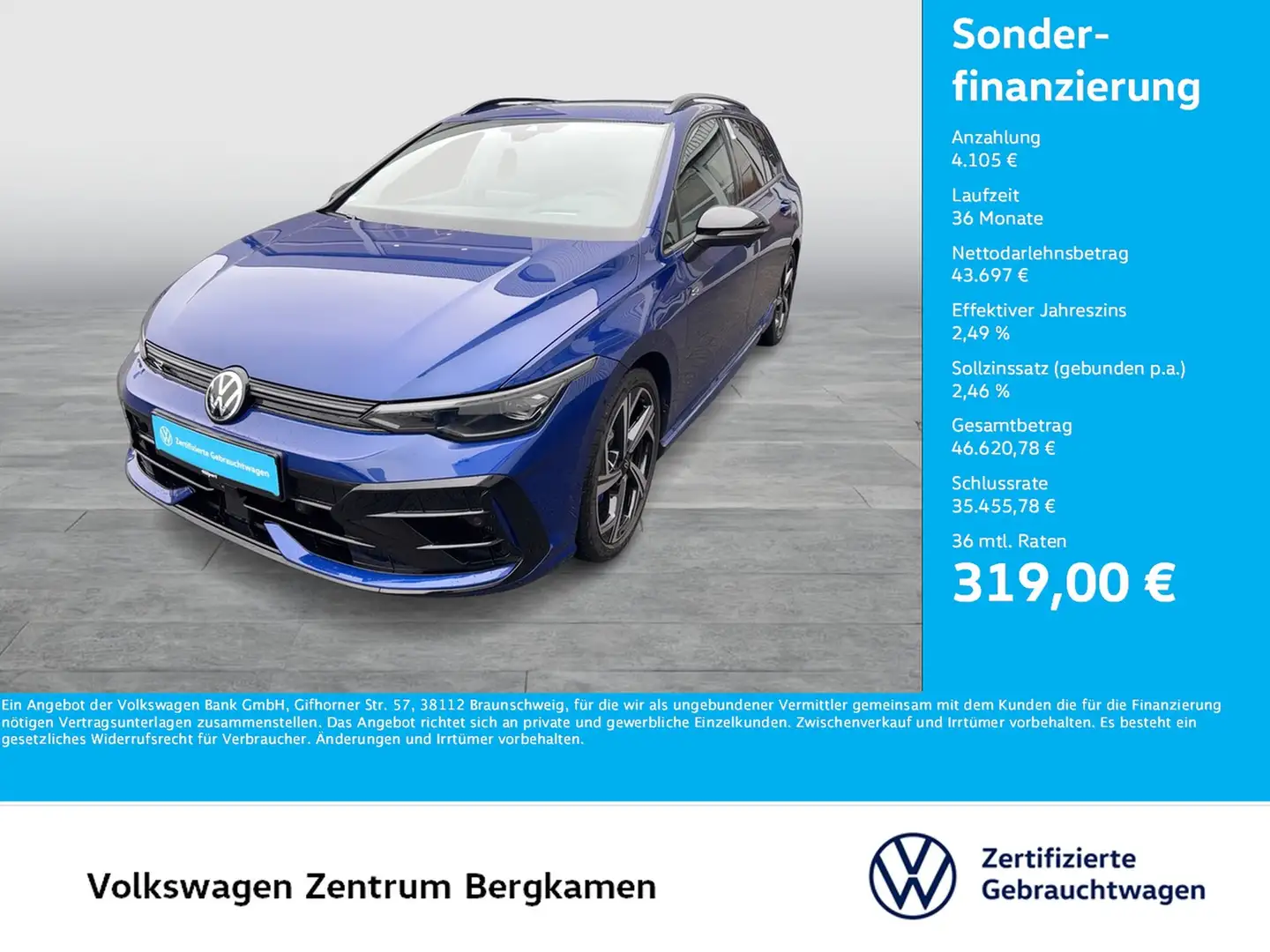 Volkswagen Golf Variant VIII R 4X4 FACELIFT AHK 360CAM LM18 Blau - 1