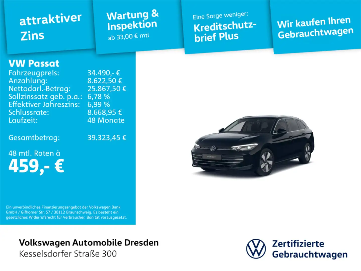 Volkswagen Passat Variant Business 1.5 TSI Schwarz - 1