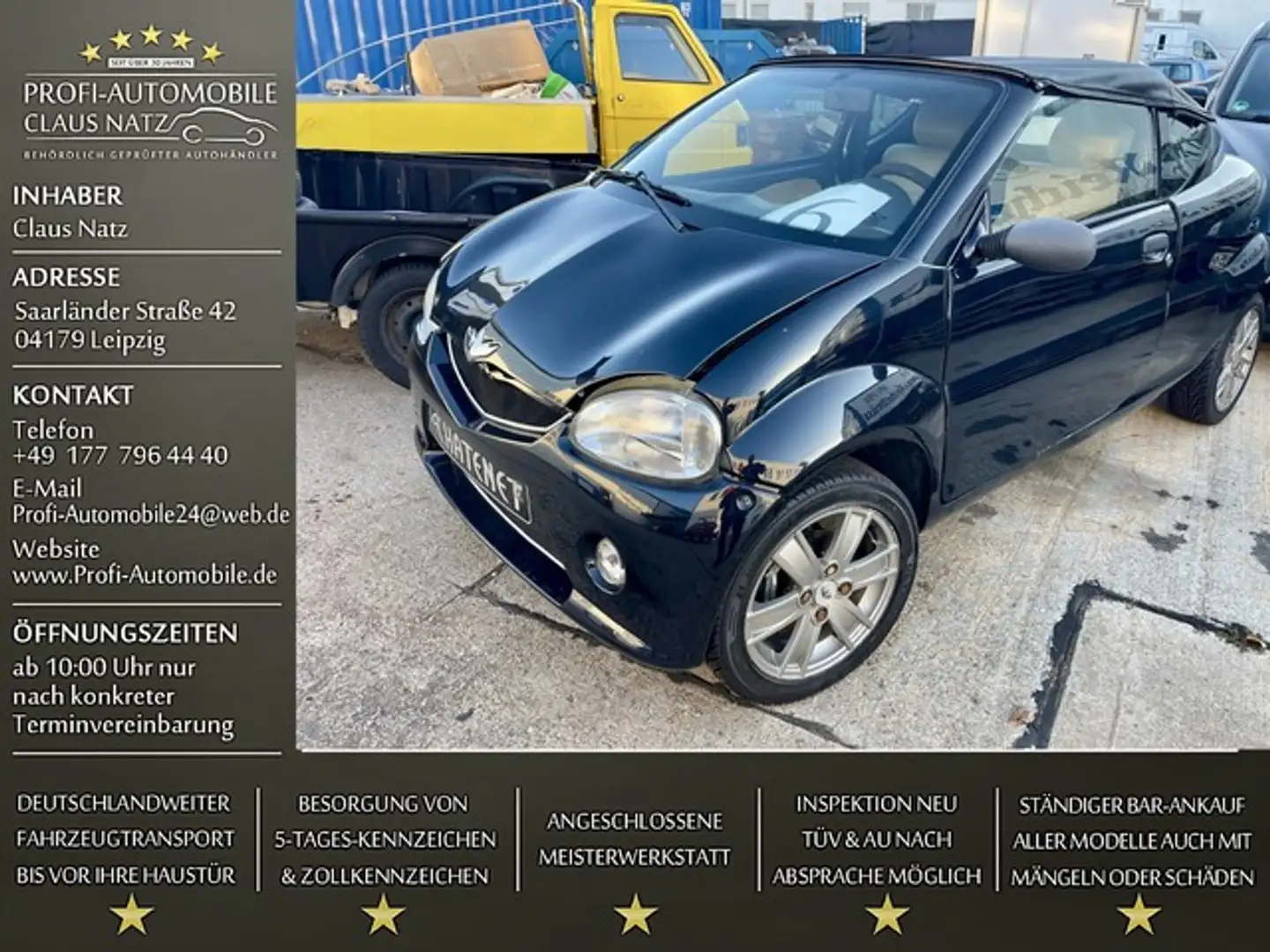 Ligier Chatenet Speedino Cabrio 45 kmh Mopedauto Noir - 1
