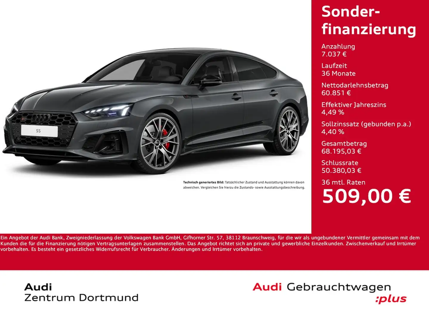 Audi S5 Sportback quattro BLACKPAK PANO B&O AHK LM20 Gri - 1