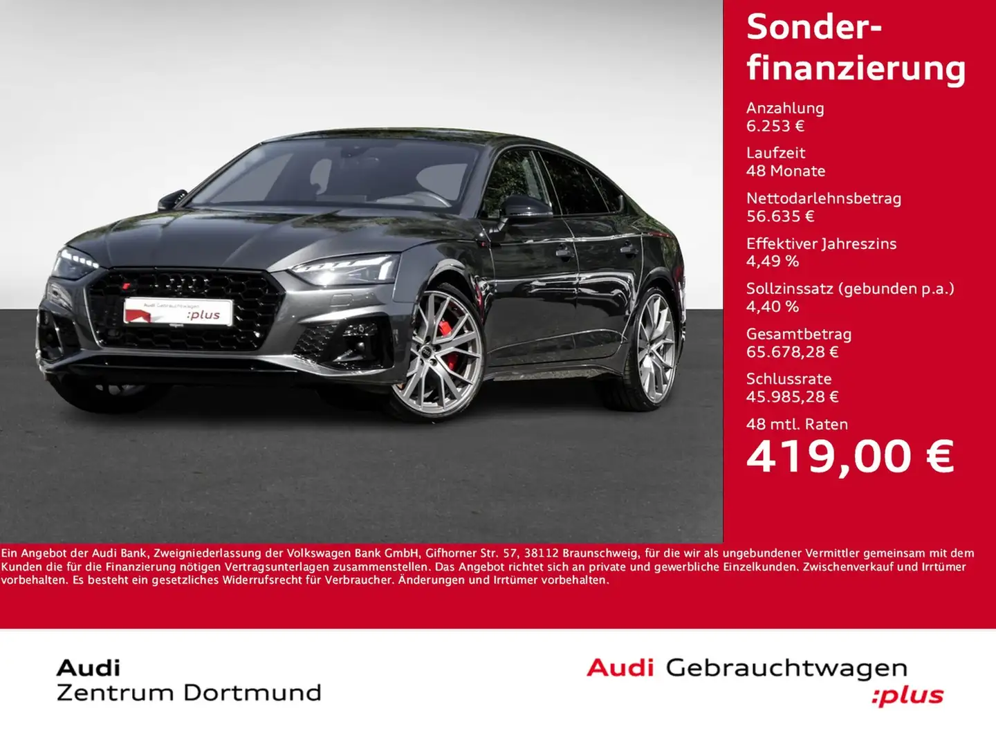 Audi S5 Sportback quattro BLACKPAK PANO B&O AHK LM20 Grau - 1