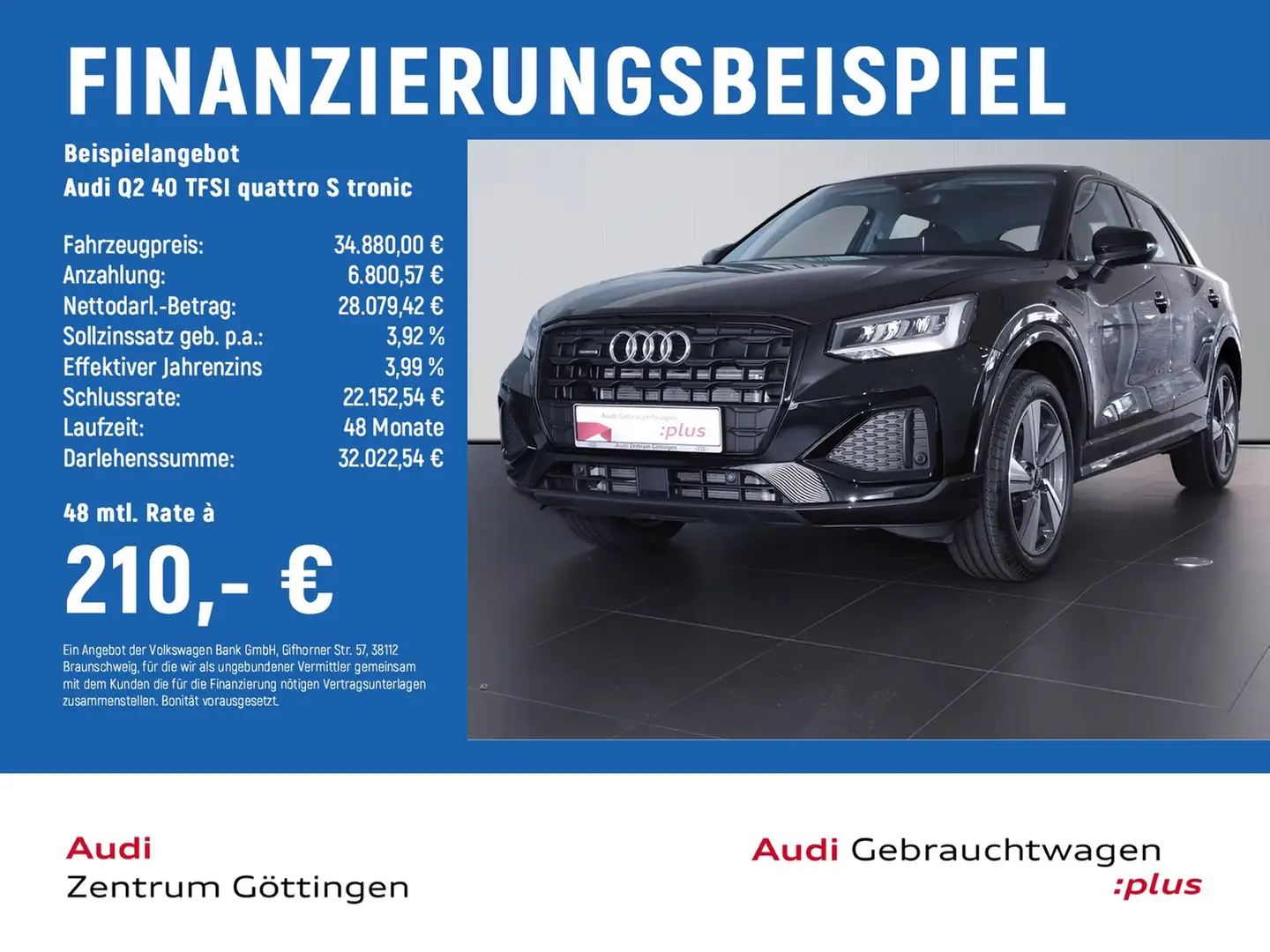 Audi Q2 40 TFSI quattro S tronic advanced OPTIK+SOUND Zwart - 2
