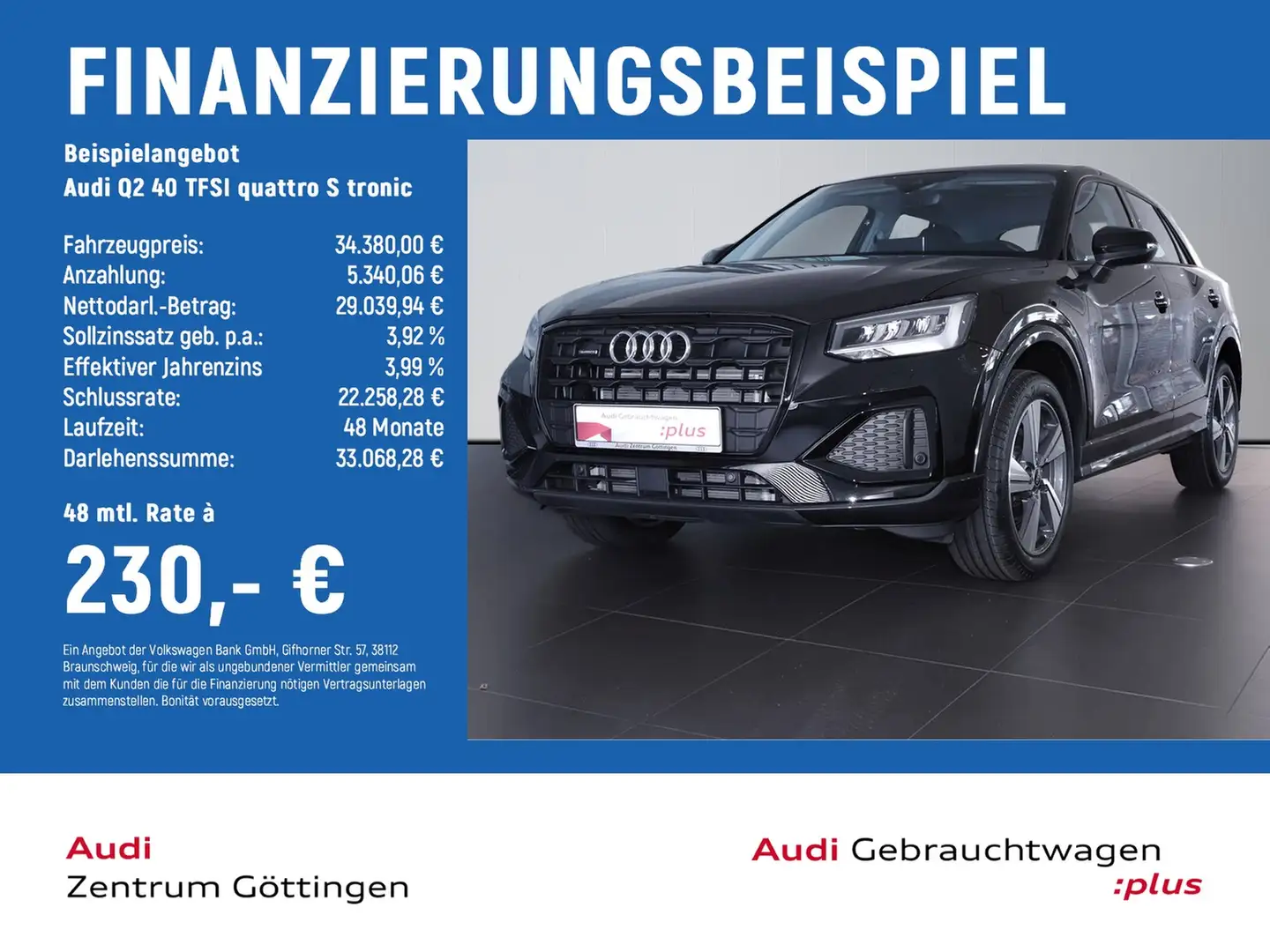 Audi Q2 40 TFSI quattro S tronic advanced OPTIK+SOUND Schwarz - 2