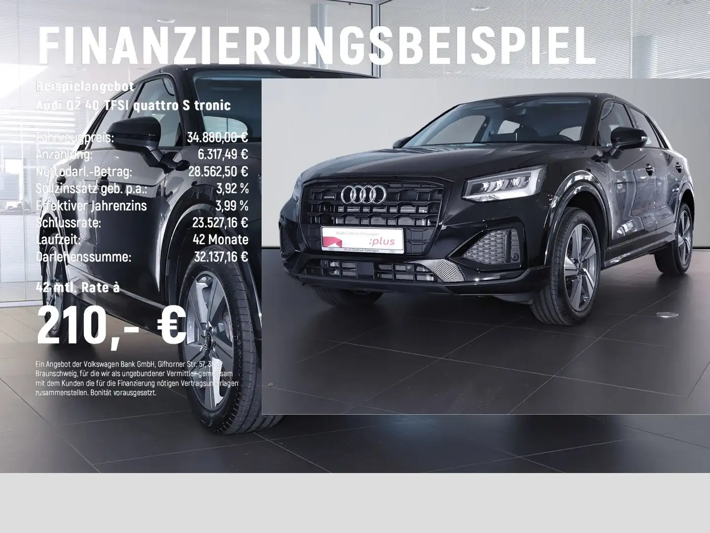 Audi Q2 40 TFSI quattro S tronic advanced OPTIK+SOUND Schwarz - 2