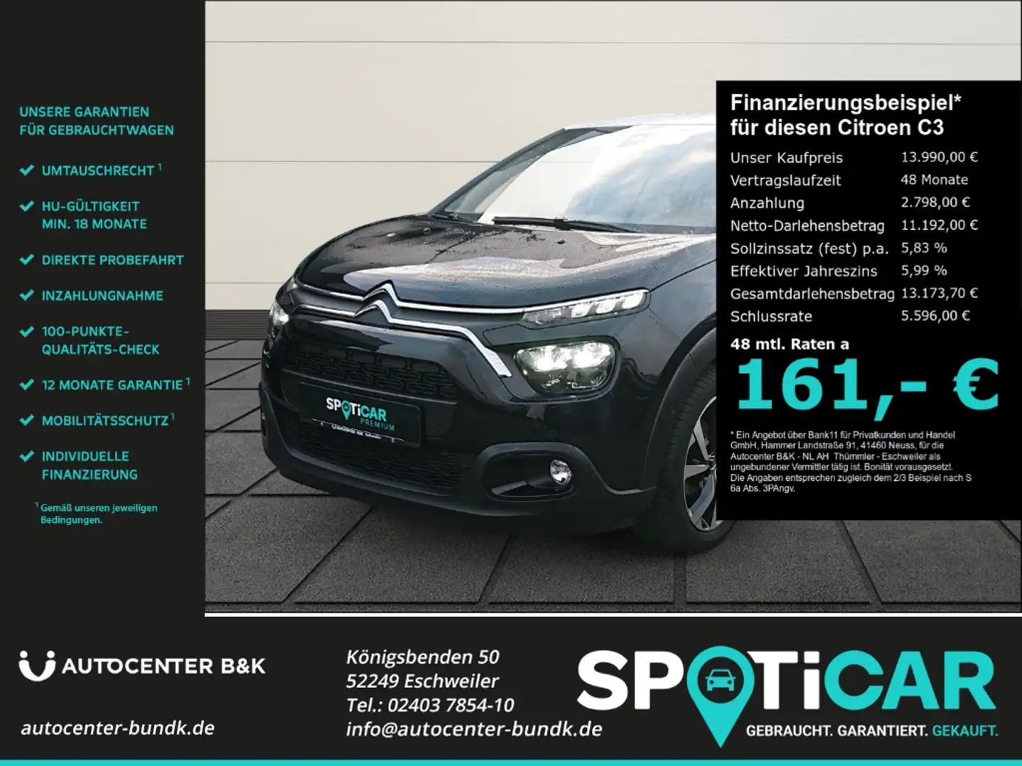 Citroen C3 Pure Tech 110 EAT6 SHINE PACK AHK Kamera PDC Navi Schwarz - 1