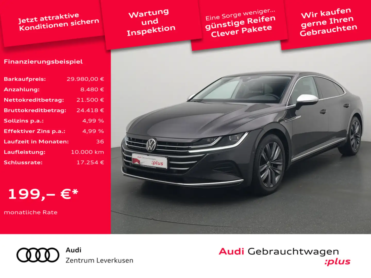 Volkswagen Arteon Elegance DSG ACC LEDER NAVI VIRT KAM S Grau - 1