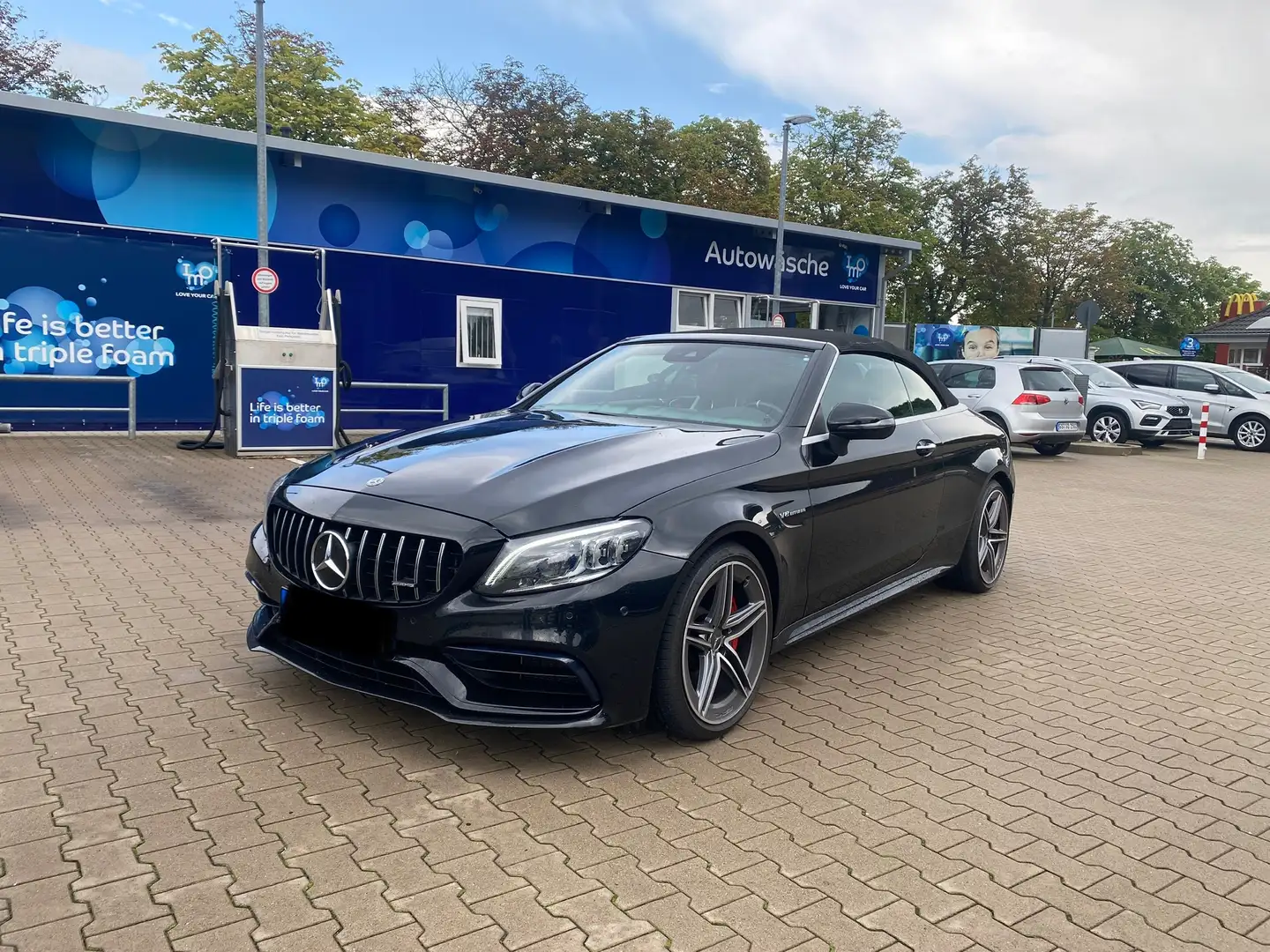 Mercedes-Benz C 63 AMG Cabrio*Black*Klappe*Sitzklima*Neck.*Leder.*Spur Negru - 1