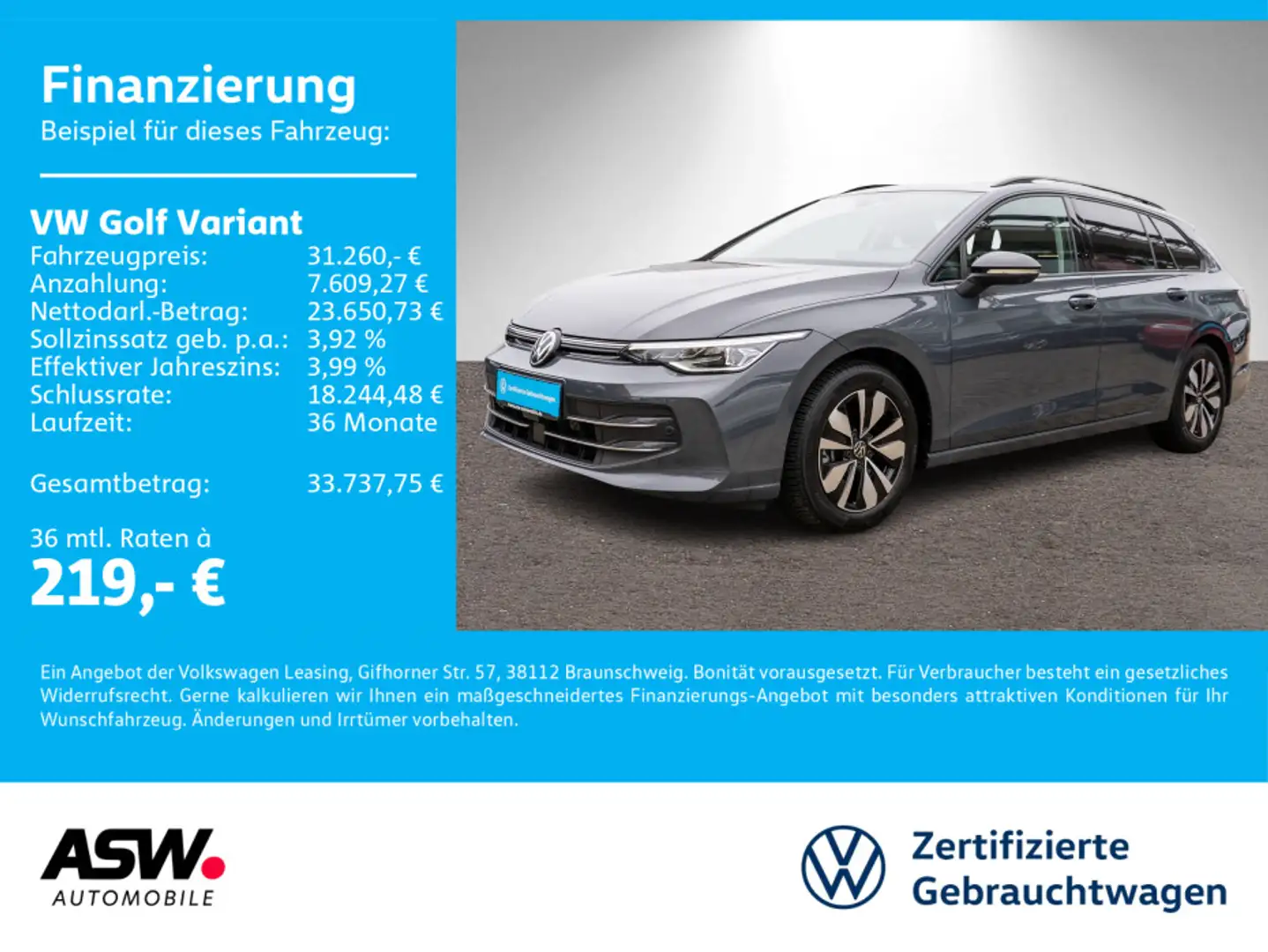 Volkswagen Golf Variant Goal 2.0TDI DSG LED Nav RFK ACC AHK Gris - 1