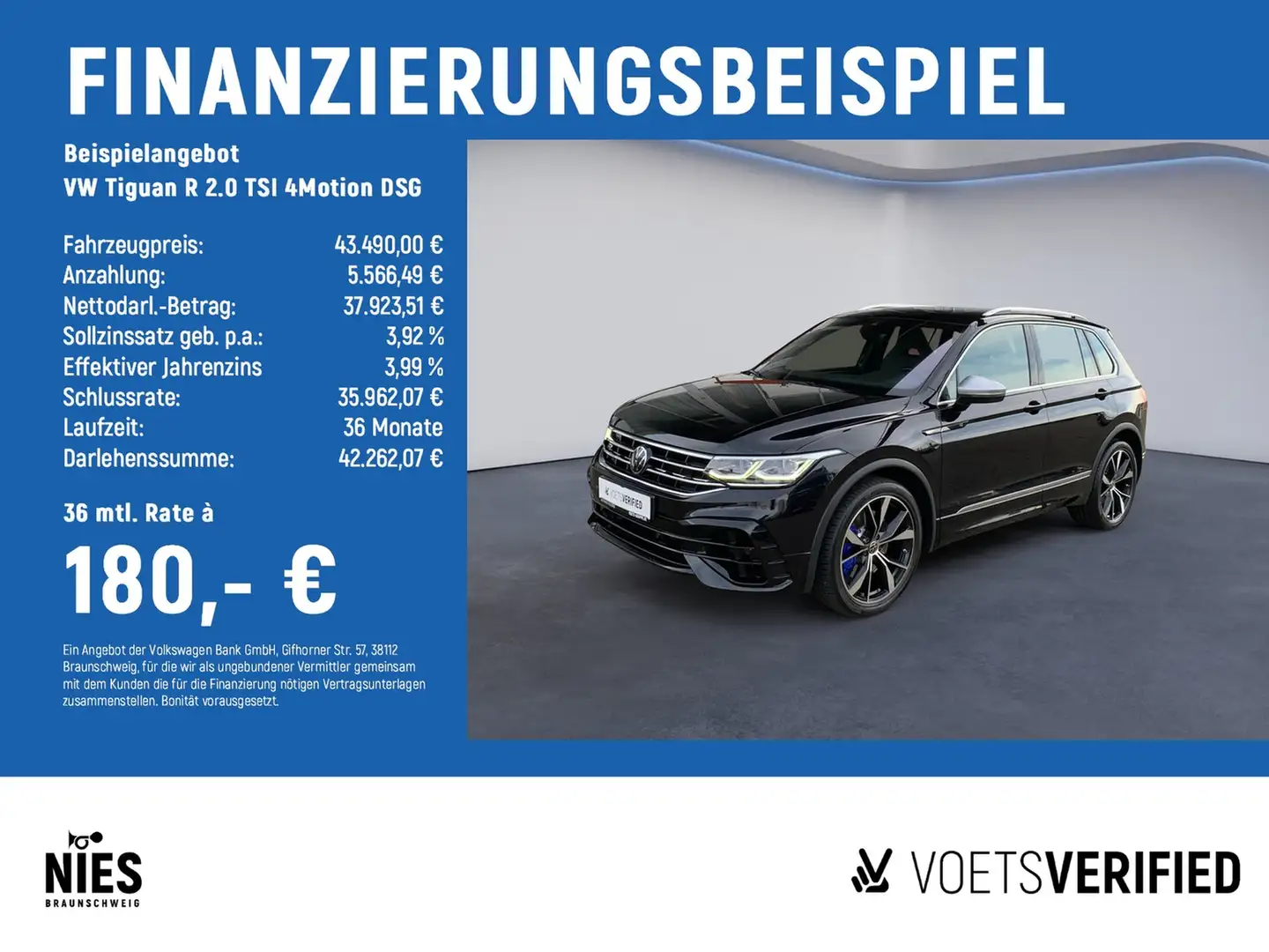 Volkswagen Tiguan R 2.0 TSI 4Motion DSG MATRIX+PANO+AHK Schwarz - 2