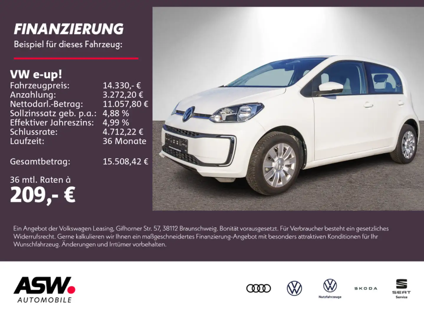 Volkswagen up! e-up! move up! Klimaautomatik SHZ PDC RFK CCS Weiß - 1