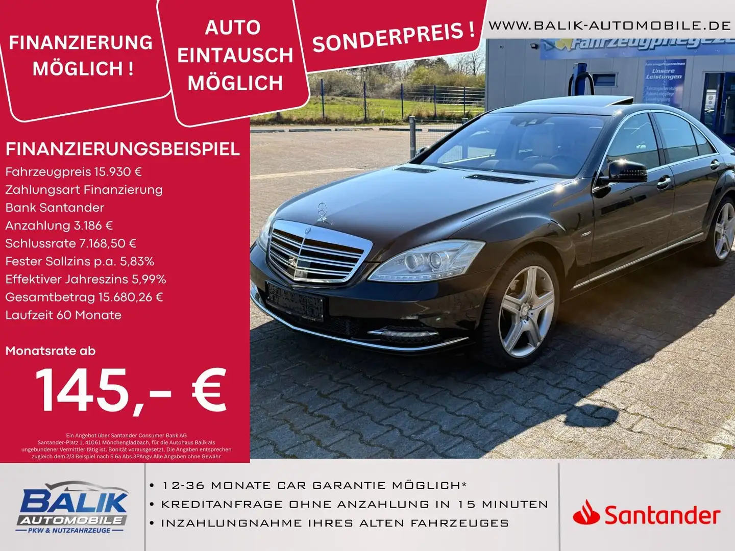 Mercedes-Benz S 350 CDI BlueTec*AMG*DESIGNO*EURO6*S-DACH Schwarz - 1