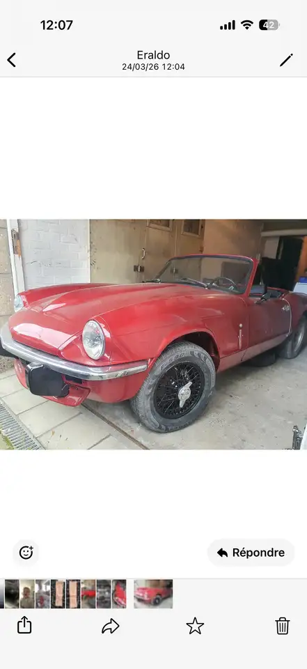 Triumph Spitfire Fais Un Offre Problème De Réglage,, foto 1